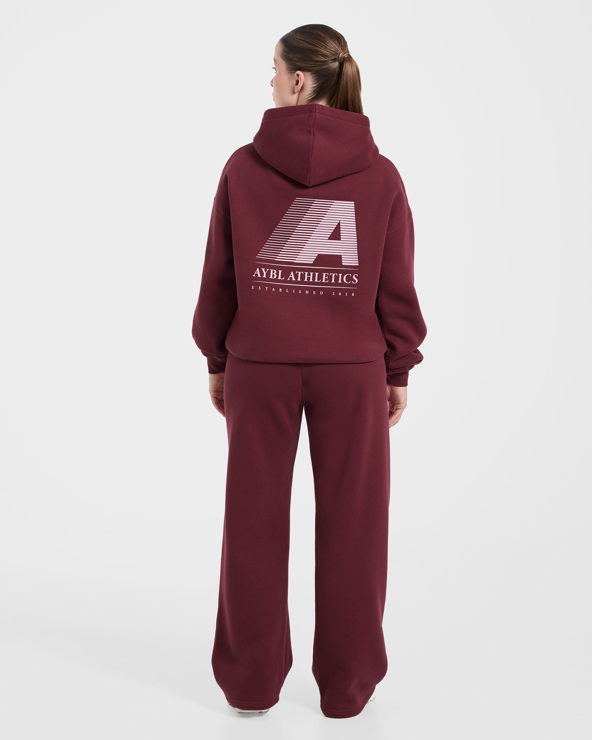 Retro Athletics Oversized Hoodie - Deep Raspberry/Pink
