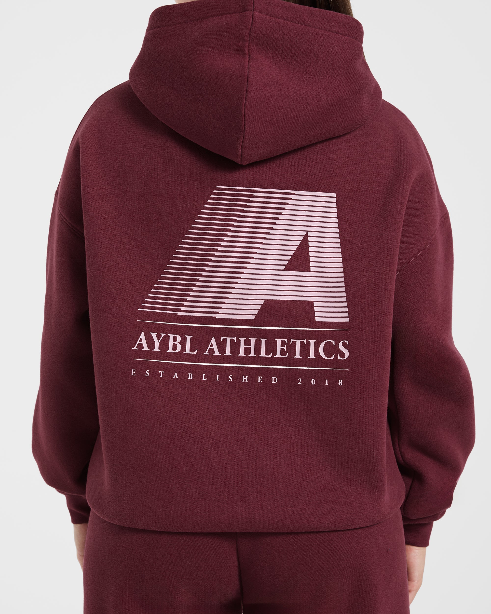 Retro Athletics Oversized Hoodie - Deep Raspberry/Pink
