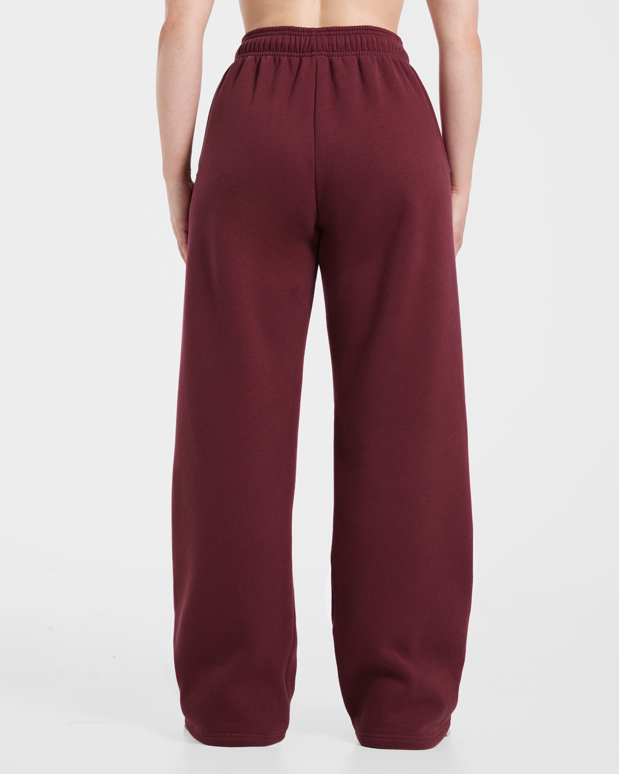 Retro Athletics Oversized Straight Leg Joggers - Deep Raspberry/Pink