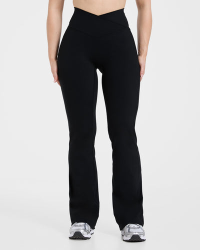 Sculpt Wrap Flared Leggings - Black