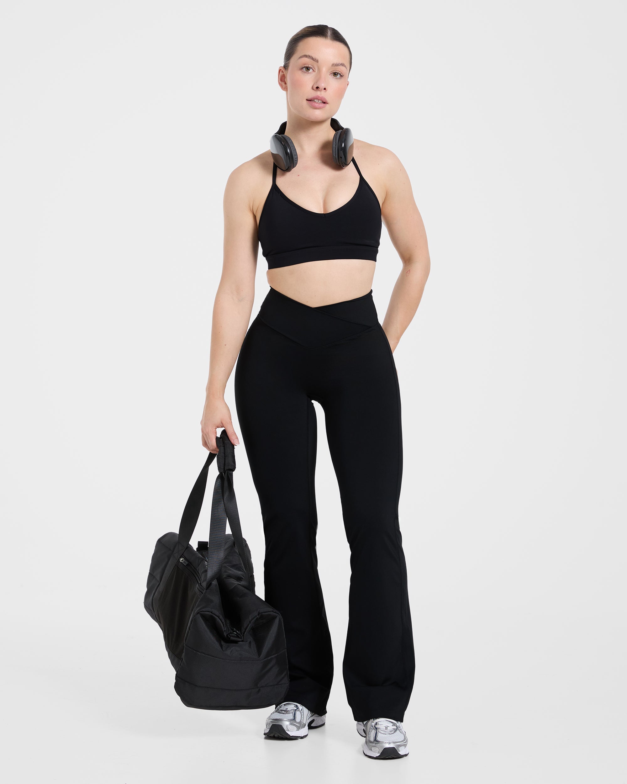 Sculpt Wrap Flared Leggings - Black