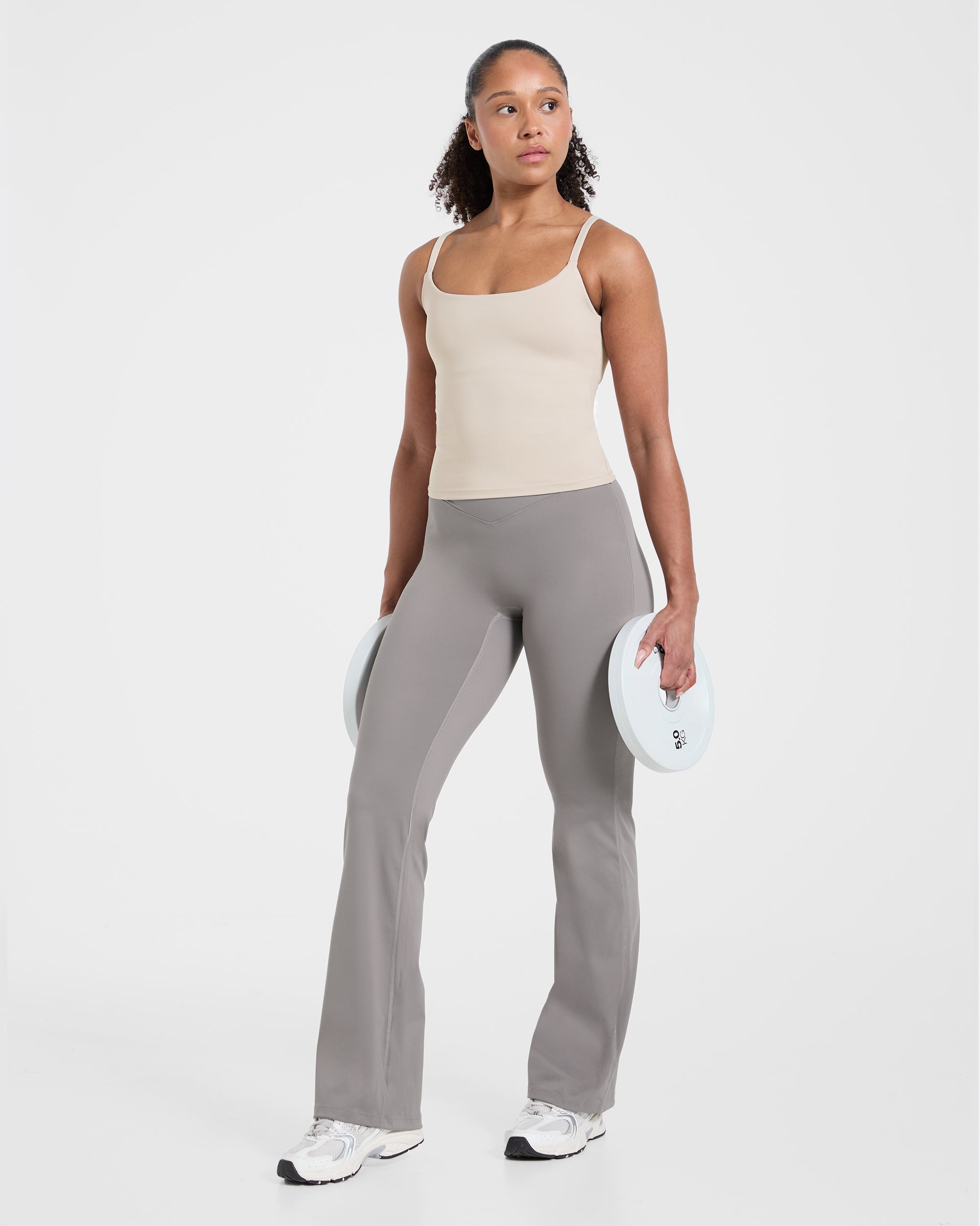 Sculpt Wrap Flared Leggings - Smoke Grey