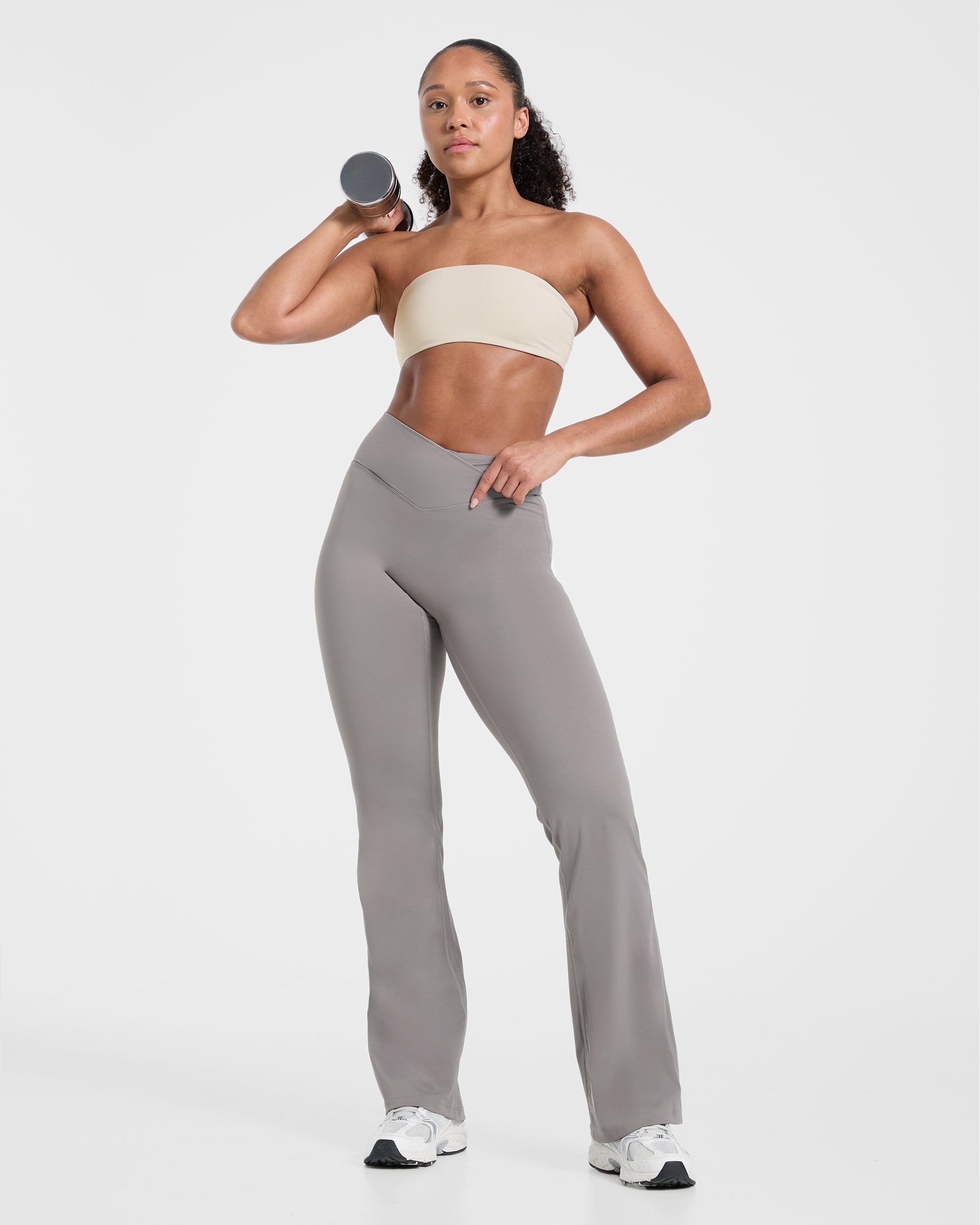 Sculpt Wrap Flared Leggings - Smoke Grey