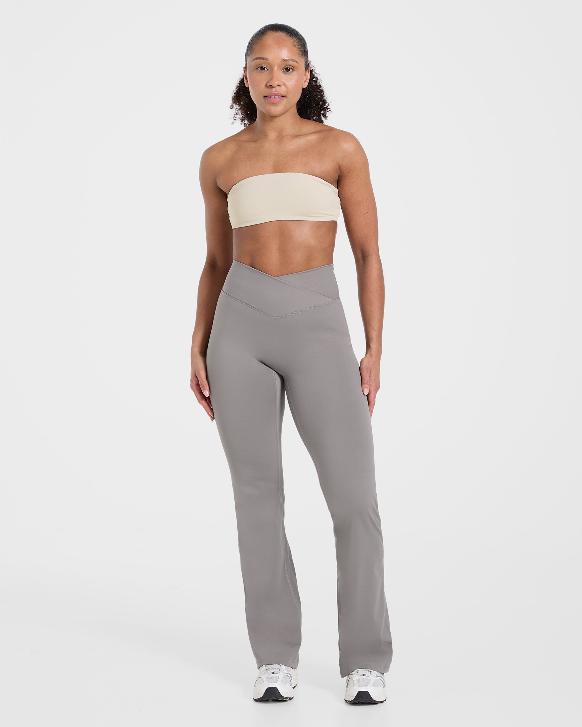 Sculpt Wrap Flared Leggings - Smoke Grey