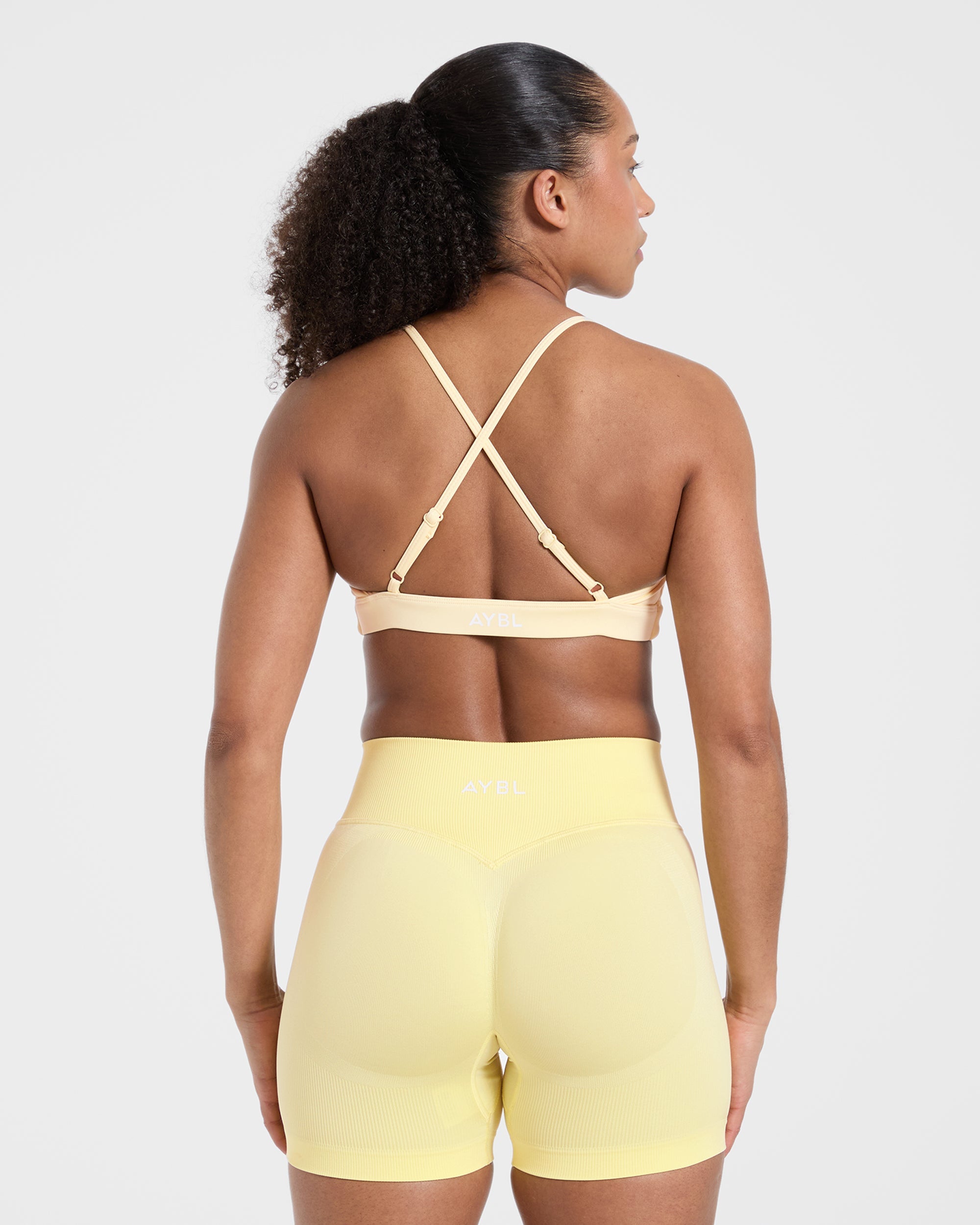 Essential Twist Crossback Sports Bra - Yellow