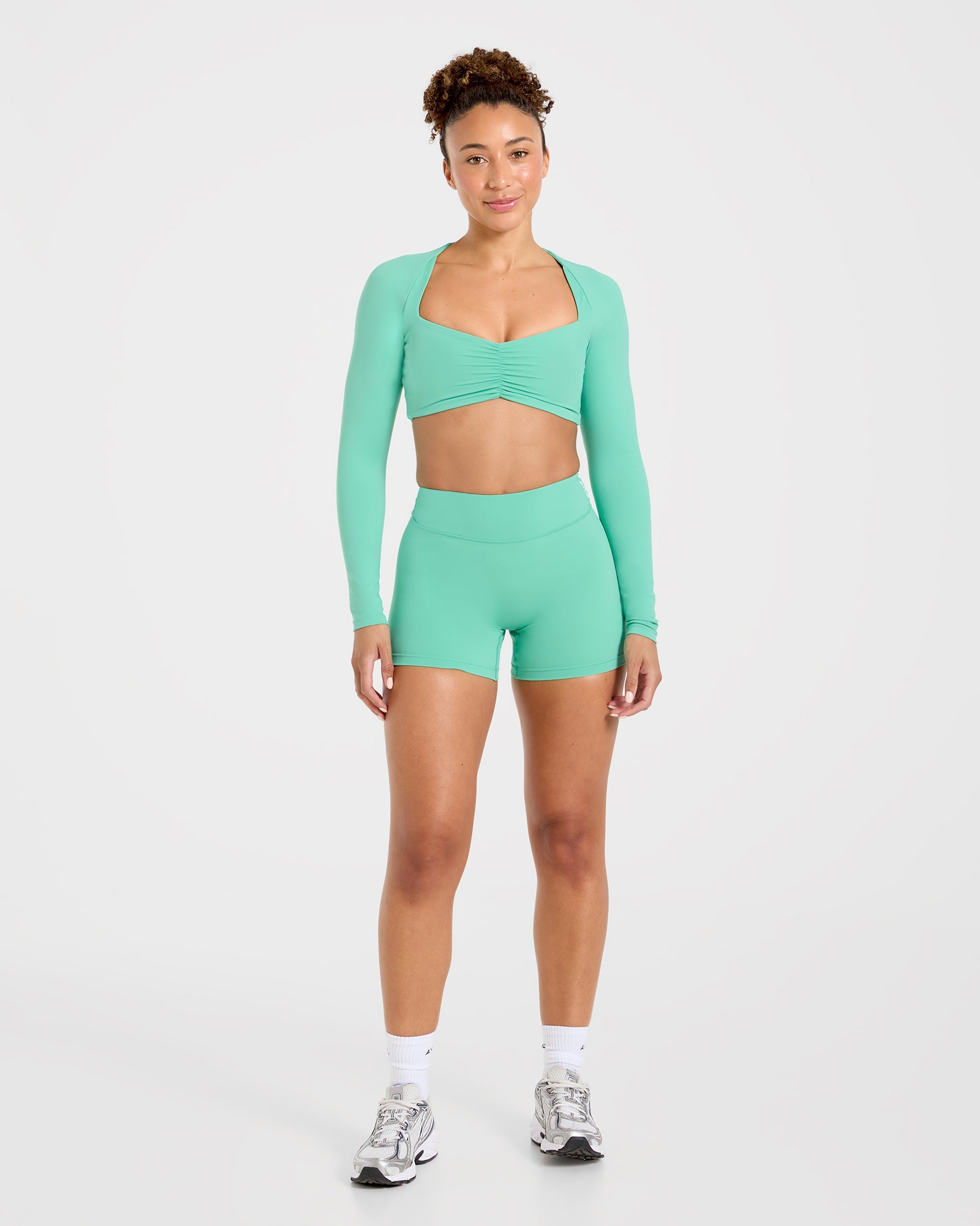 Physique Long Sleeve Crop Top - Summer Green
