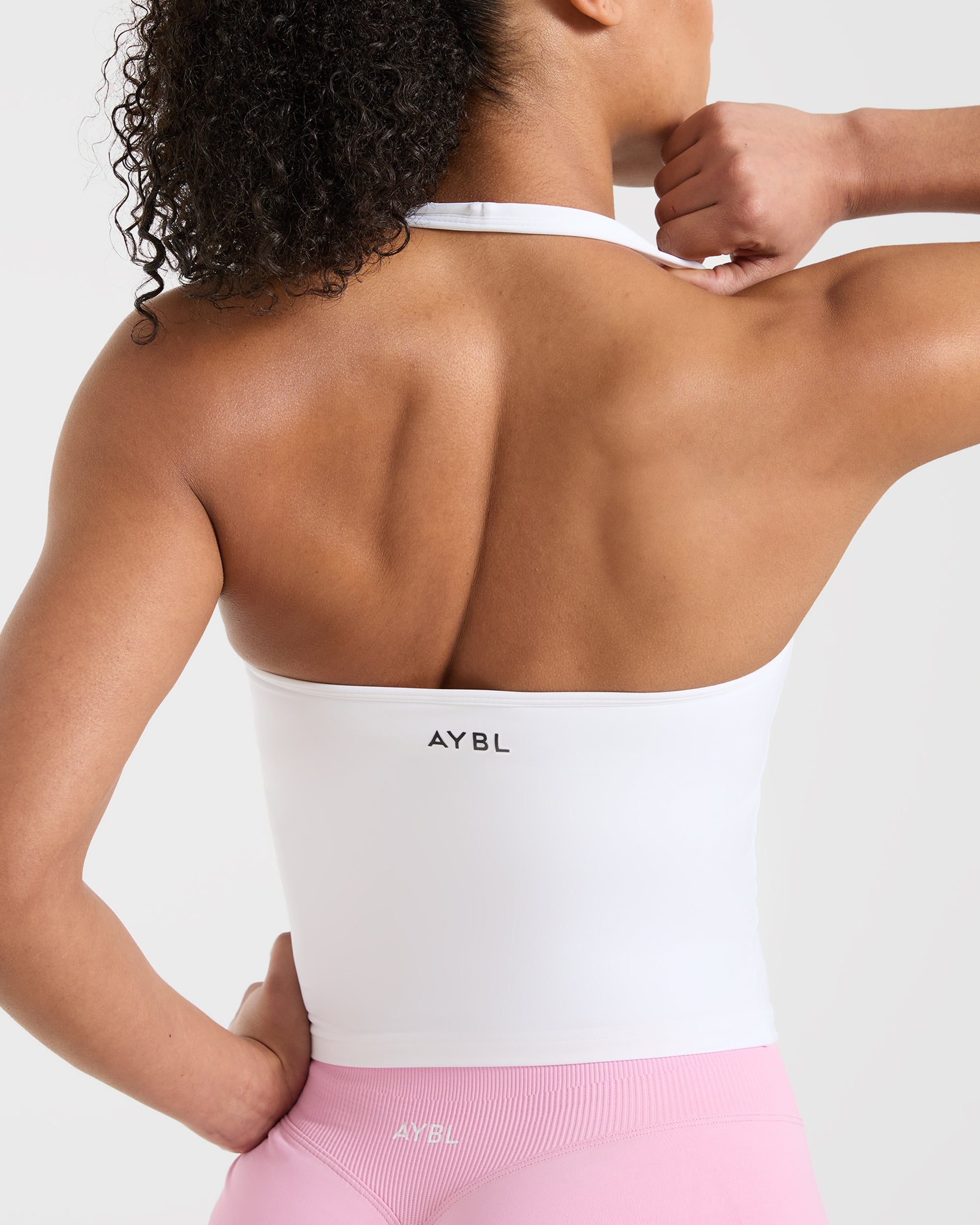 Essential Halterneck Tank Top - White