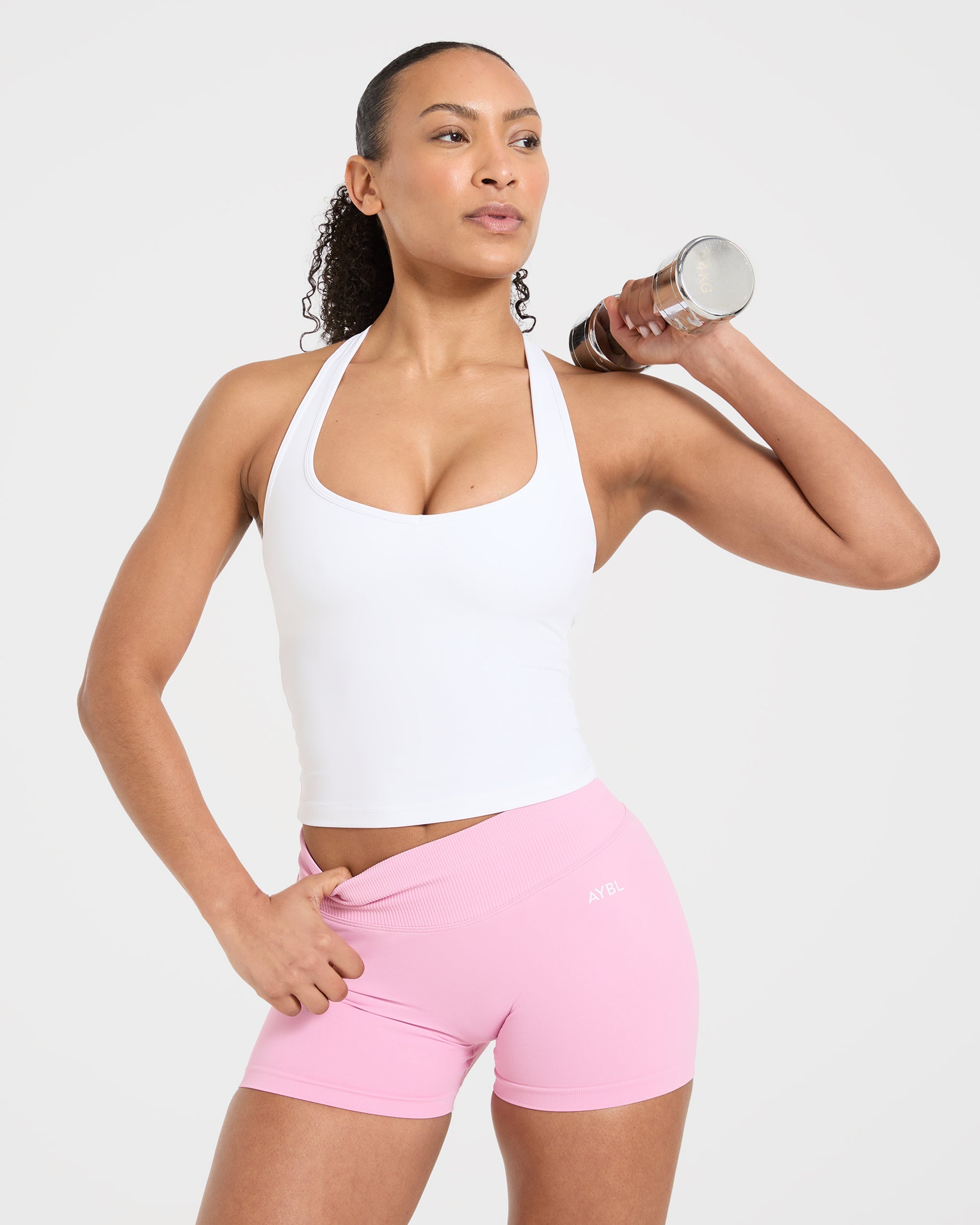 Essential Halterneck Tank Top - White