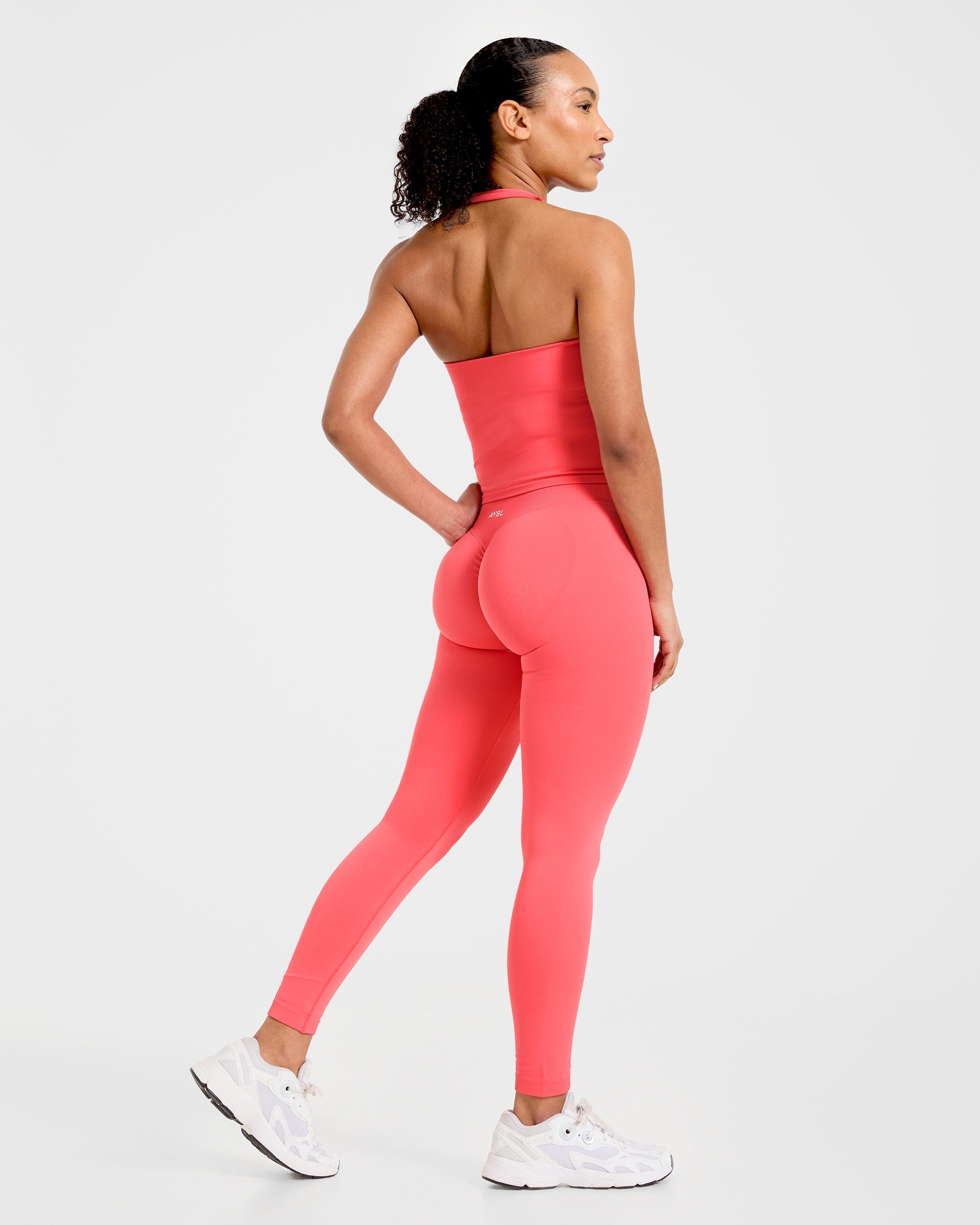 Enhance Seamless Halterneck Top - Summer Coral