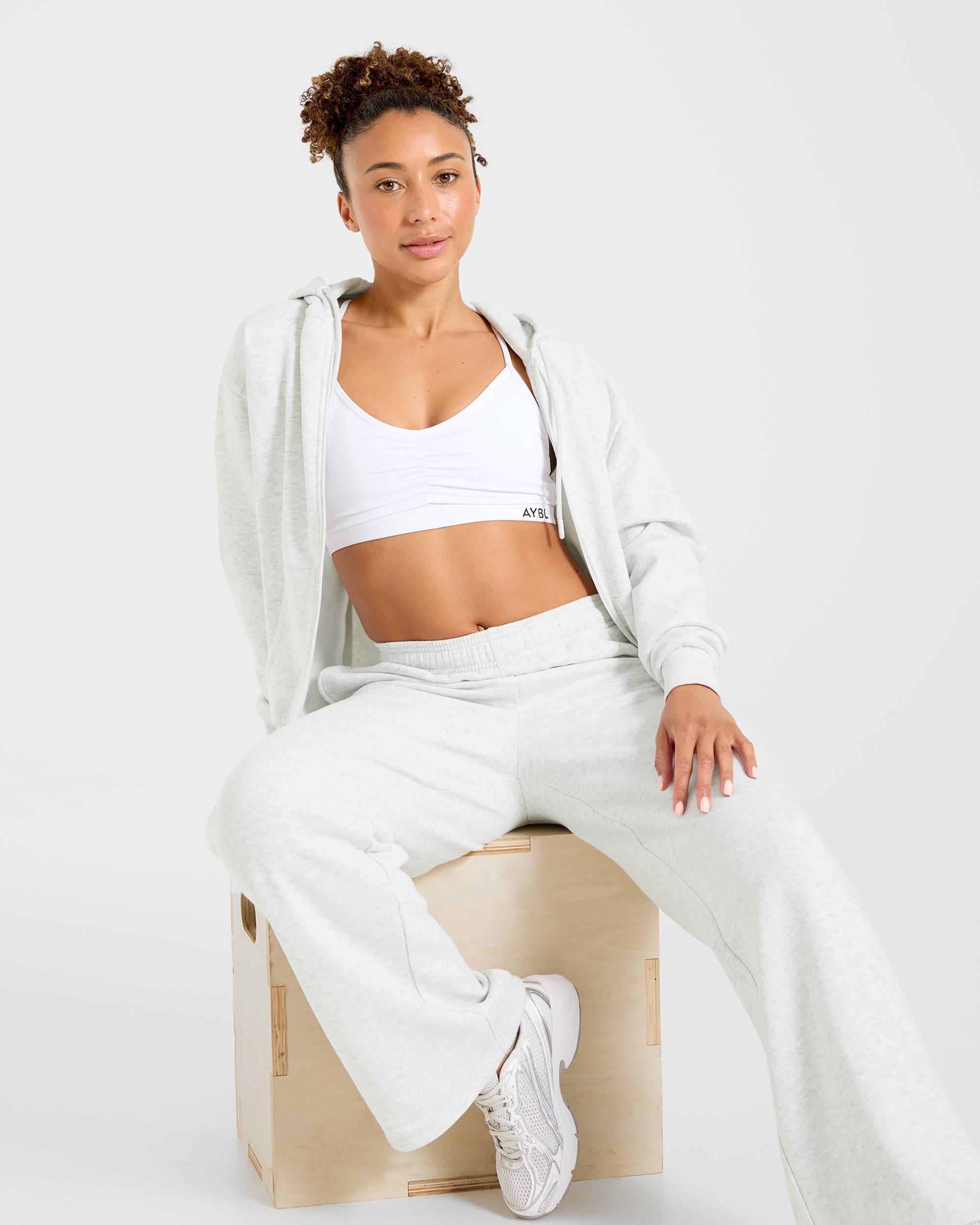 Lifestyle Oversized Zip Up Hoodie - Heather Grey