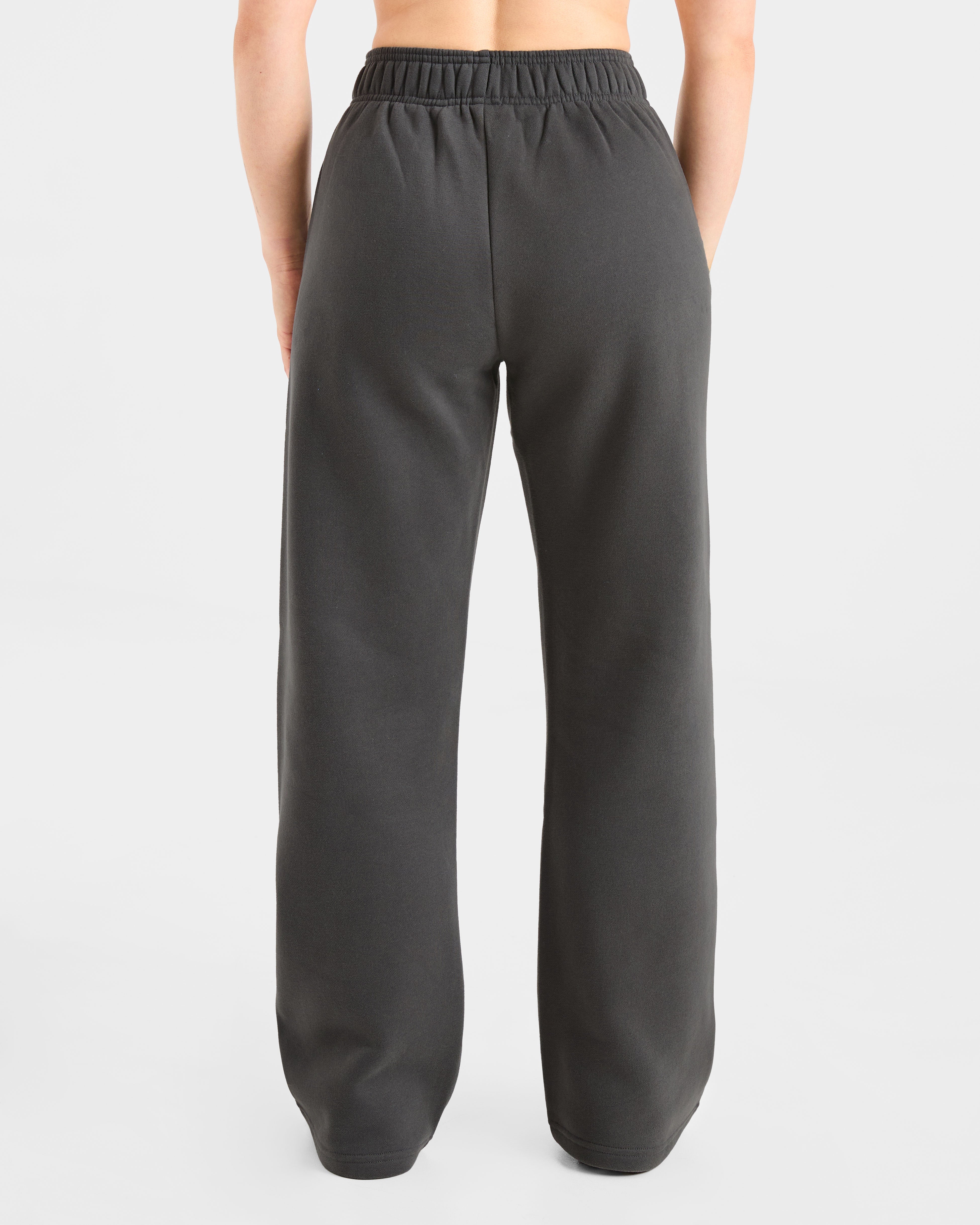 AYBL Sports Club Oversized Straight Leg Joggers - Charcoal/Yellow