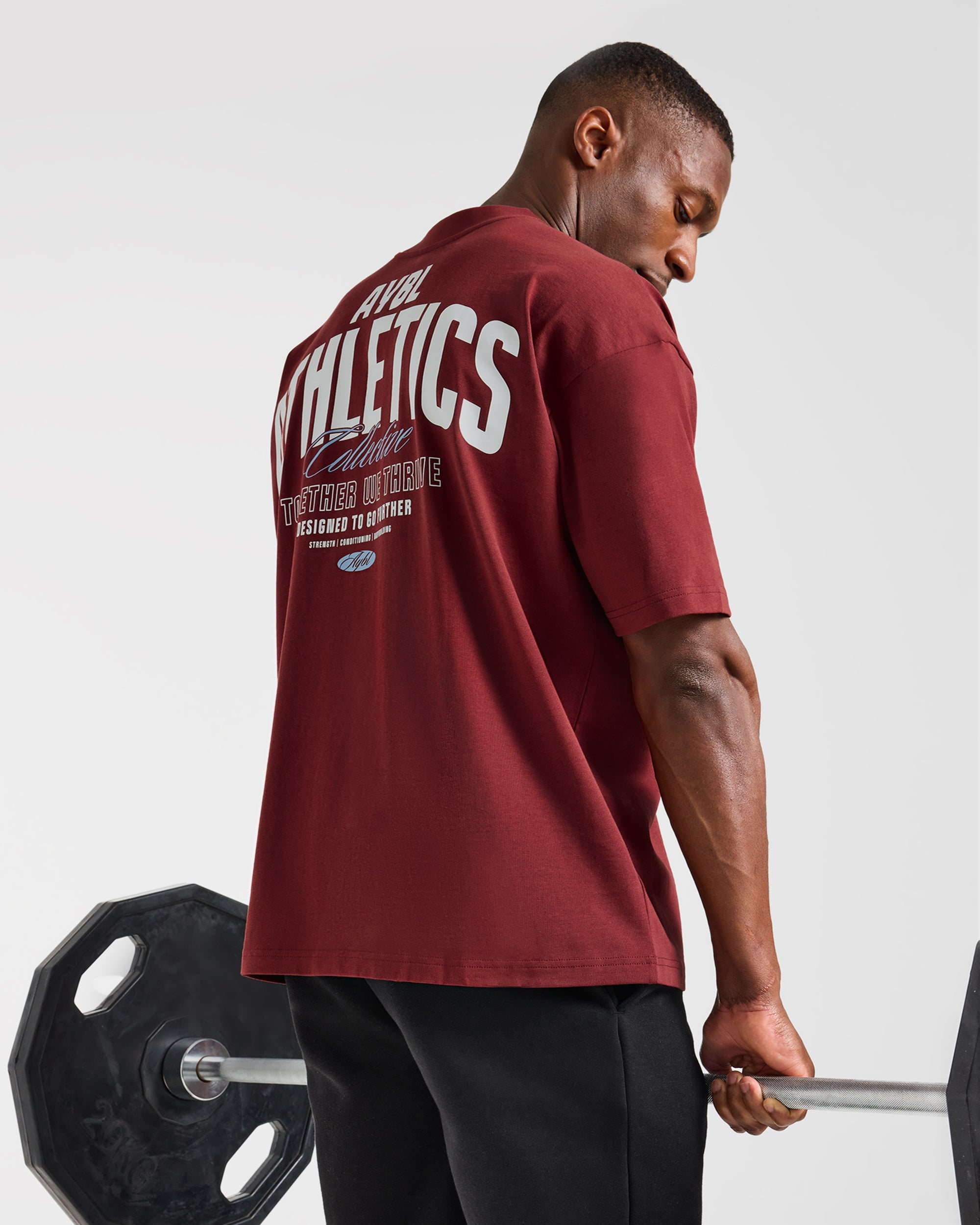 Script Collective Oversized T Shirt - Dark Burgundy