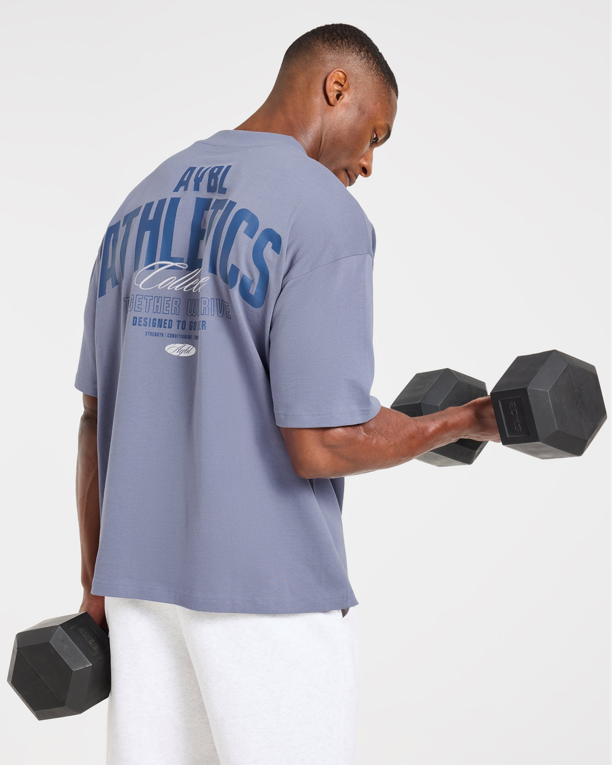 Script Collective Oversized T Shirt - Titanium Blue