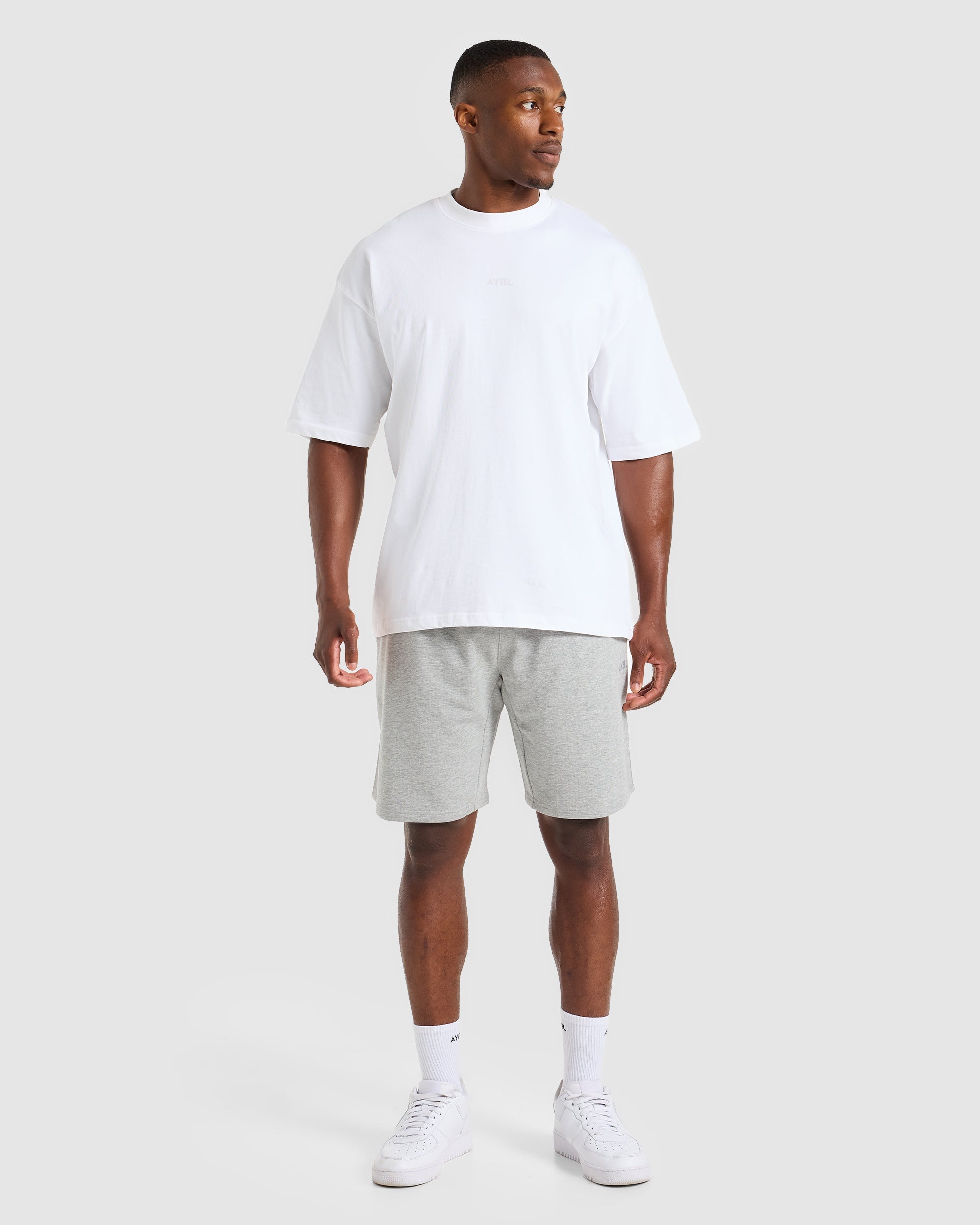 Craft Oversized Shorts - Mid Marl Grey