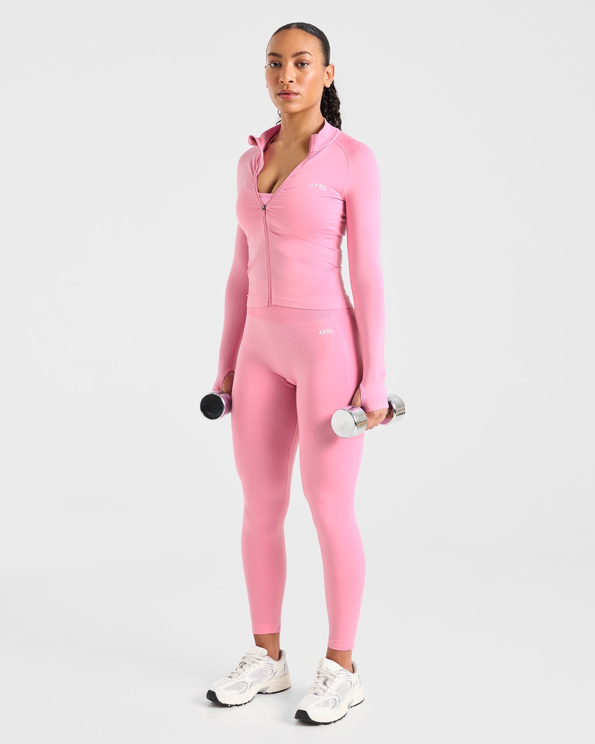 Empower Seamless Full Zip Jacket - Baby Pink