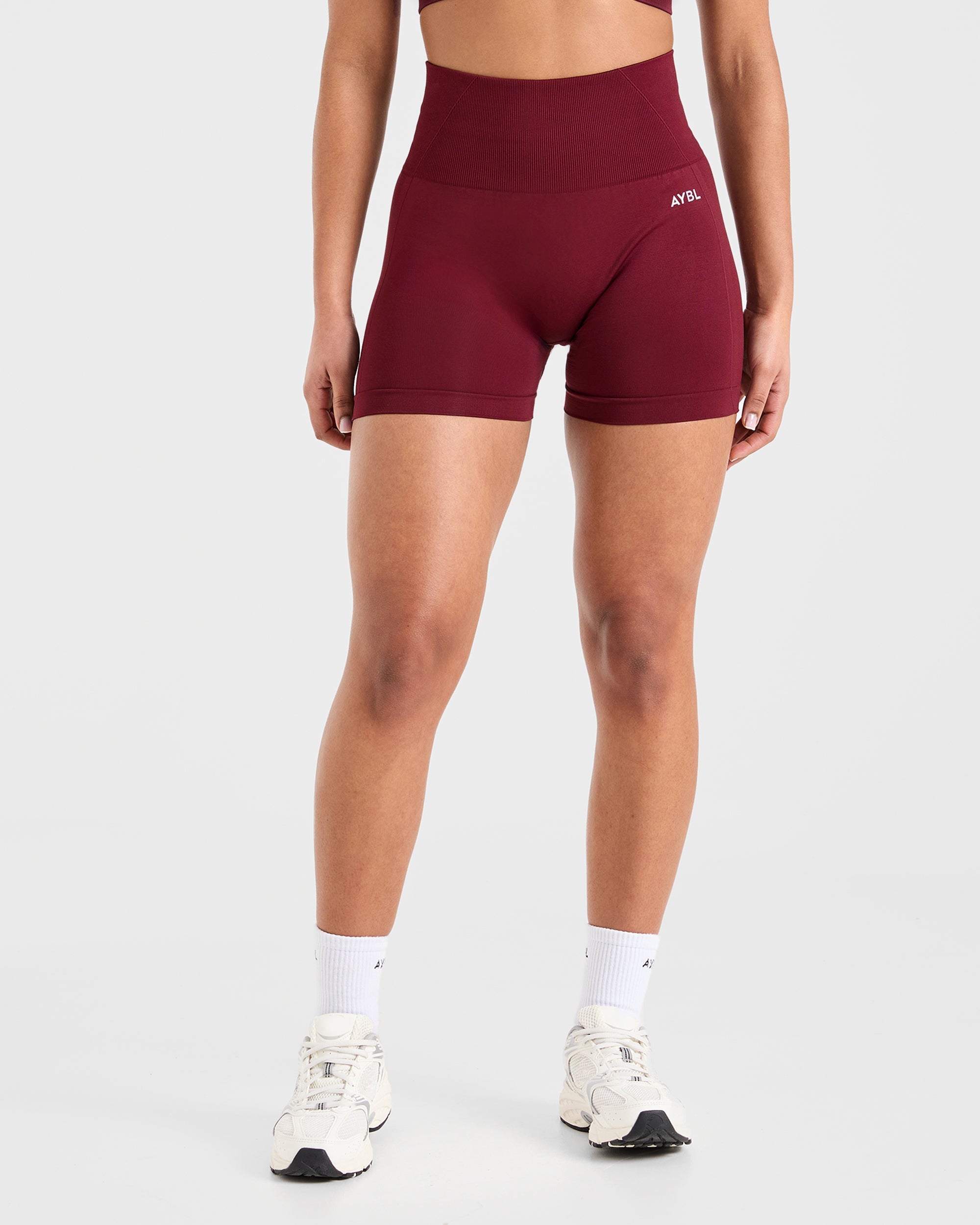 Nahtlose Empower-Shorts – Rotwein