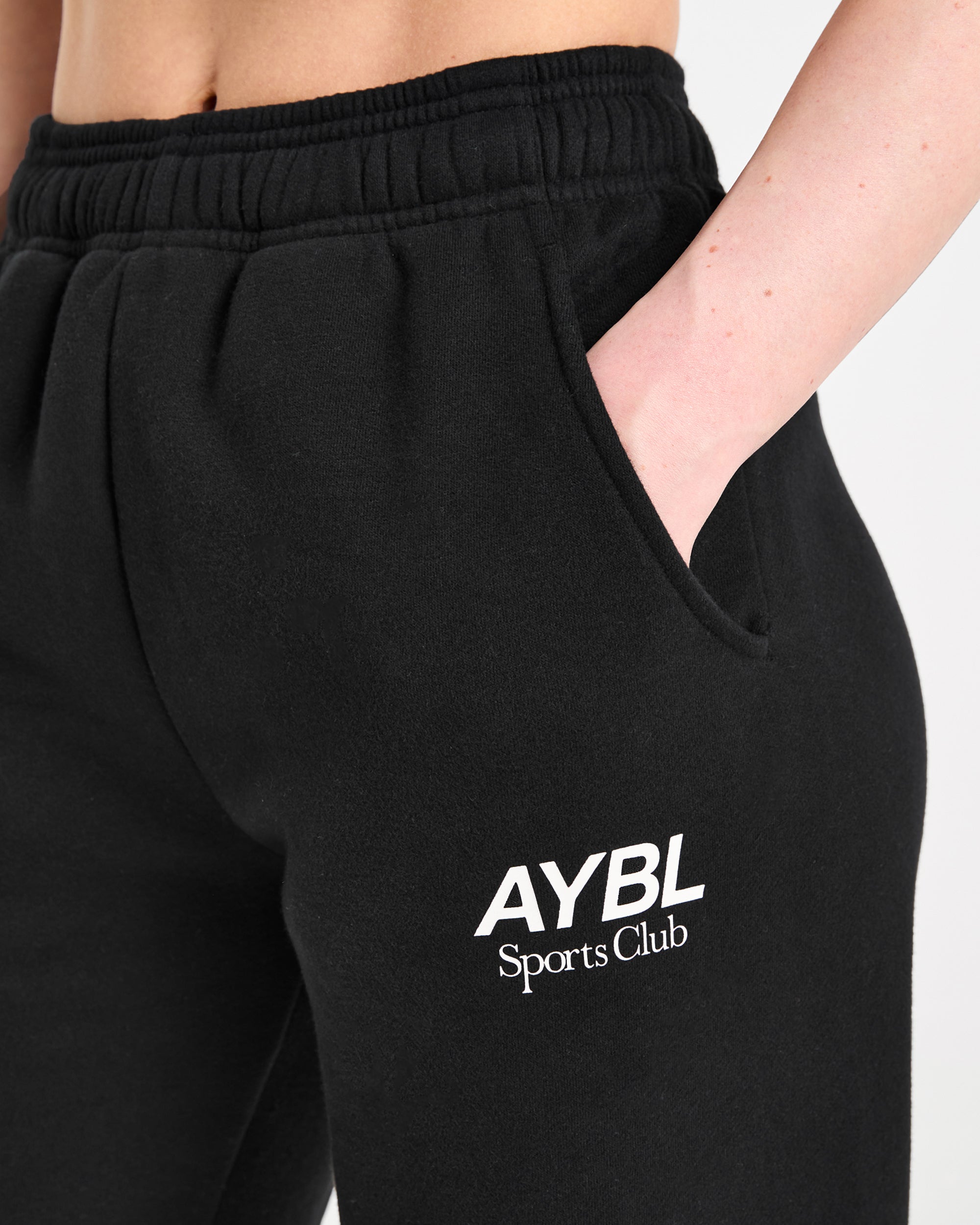 AYBL Sports Club Oversized Straight Leg Joggers - Black/White