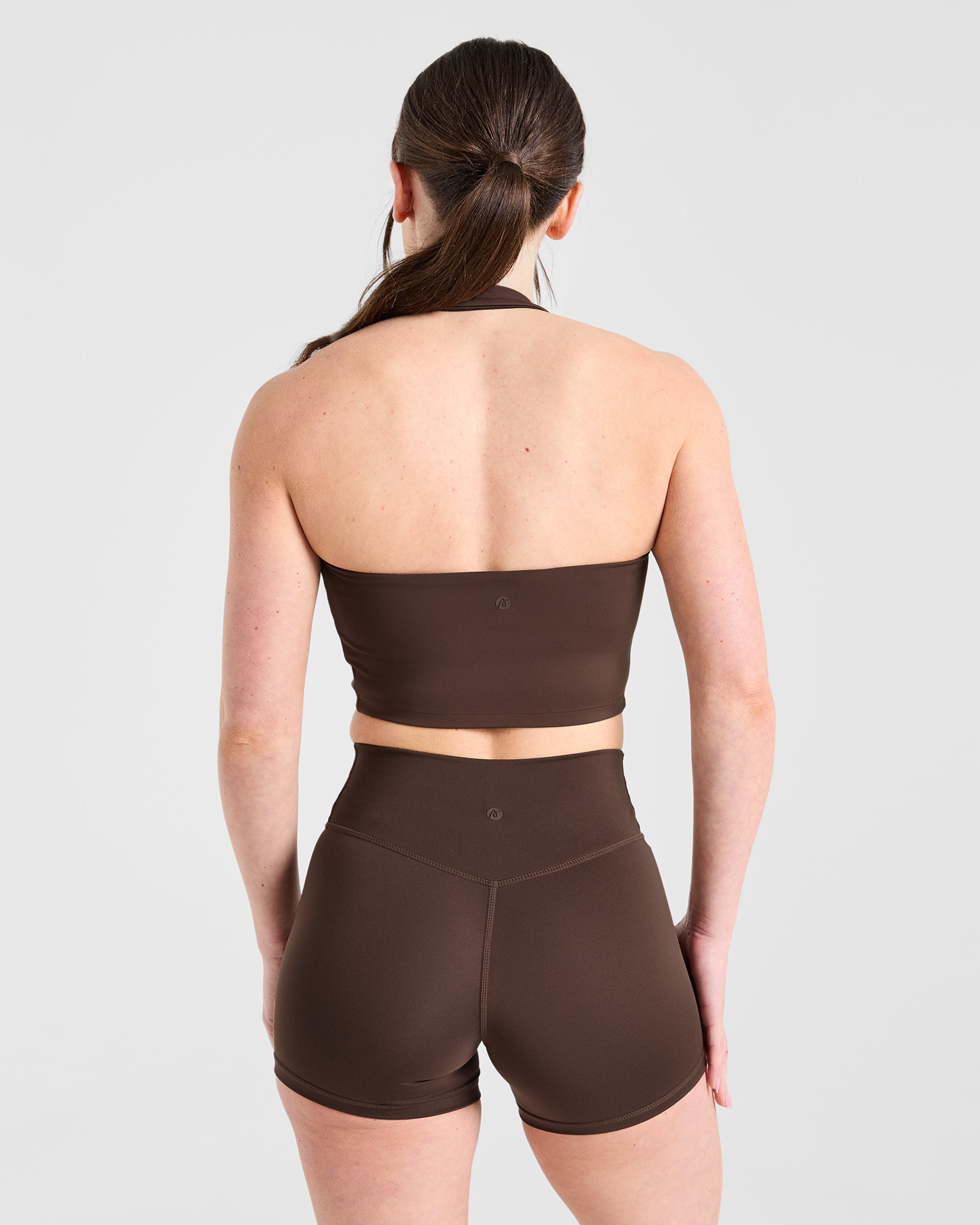 Staple Halterneck Crop Top - Brown