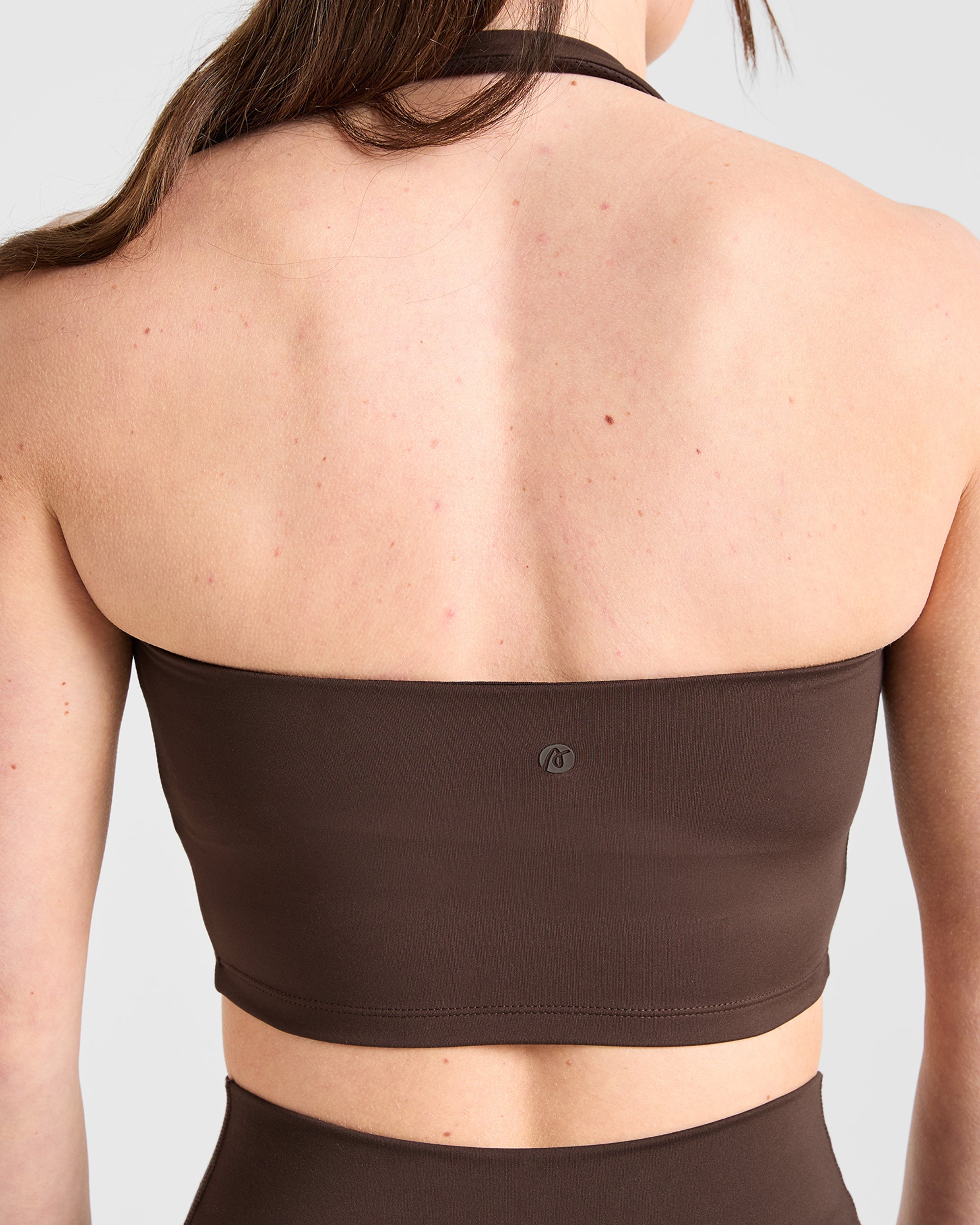 Staple Halterneck Crop Top - Brown