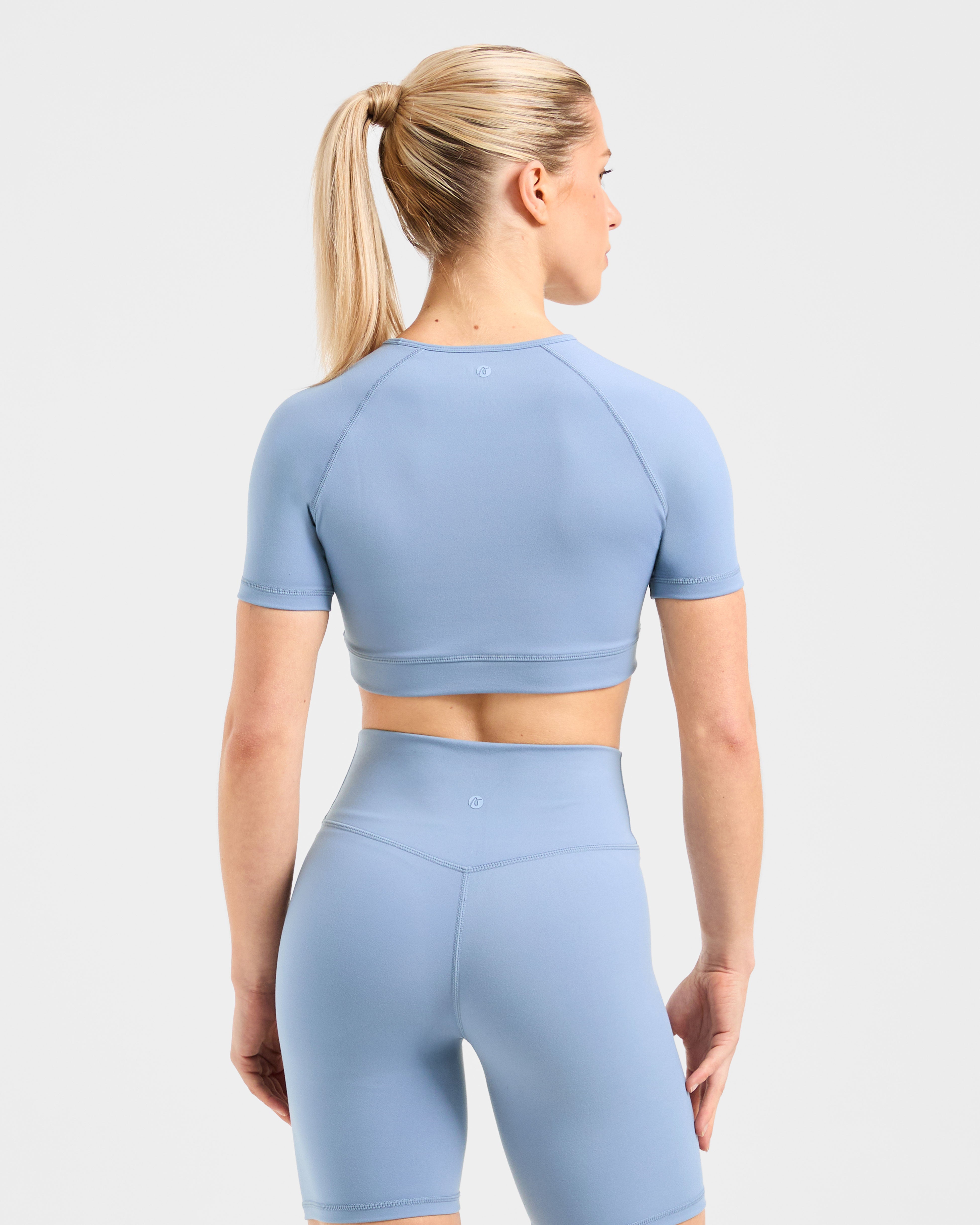 Staple Crop Top - Slate Blue