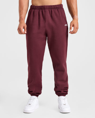 Essential Oversized Joggers- Burgundy Red