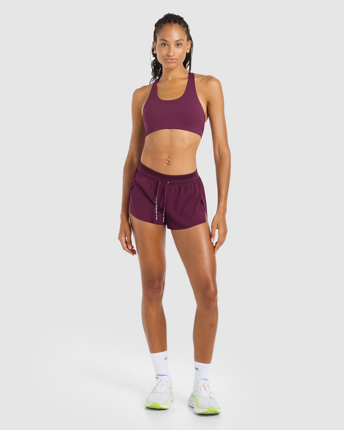 Run Cross Back Sports Bra - Plum