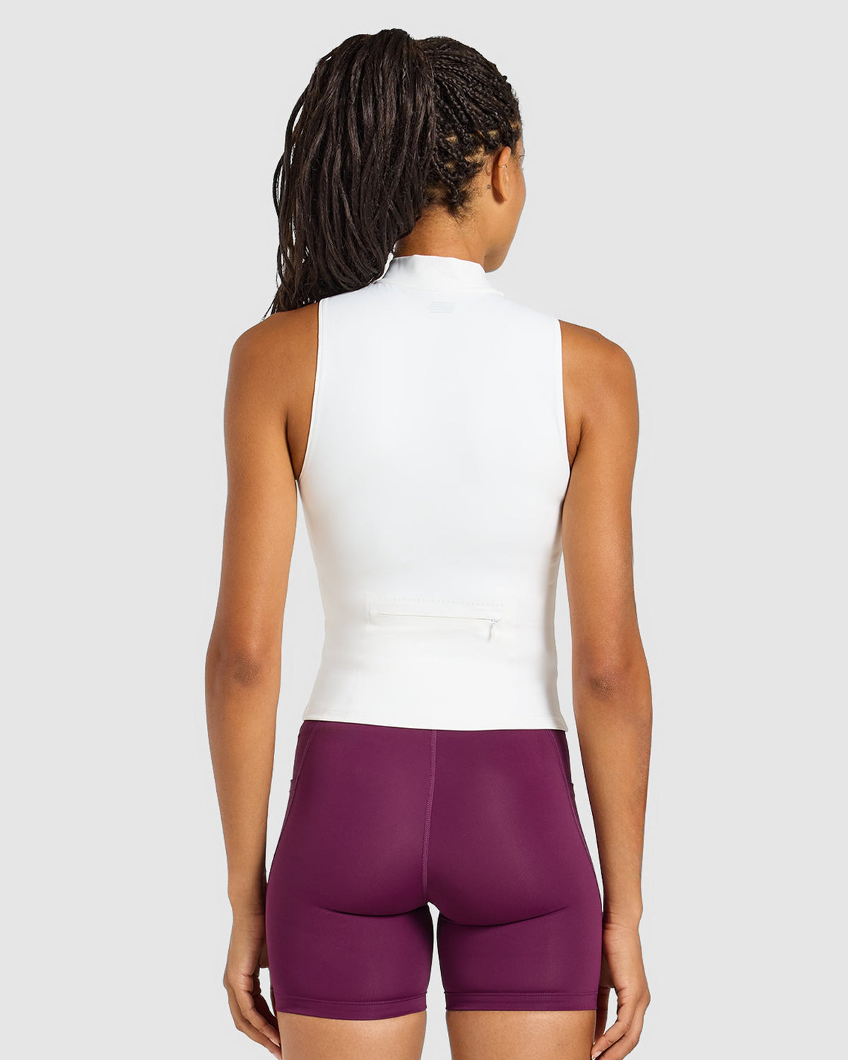 Run Sleeveless Zip Up Jacket - White