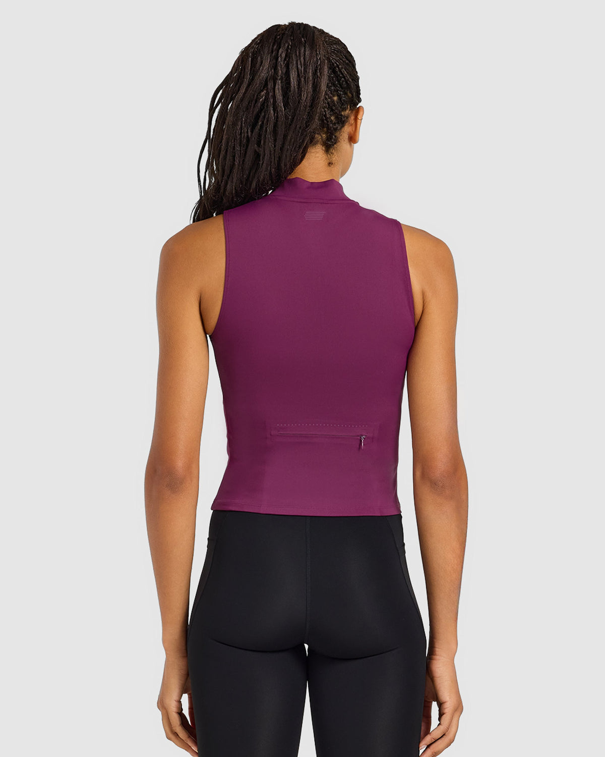 Run Sleeveless Zip Up Jacket - Plum