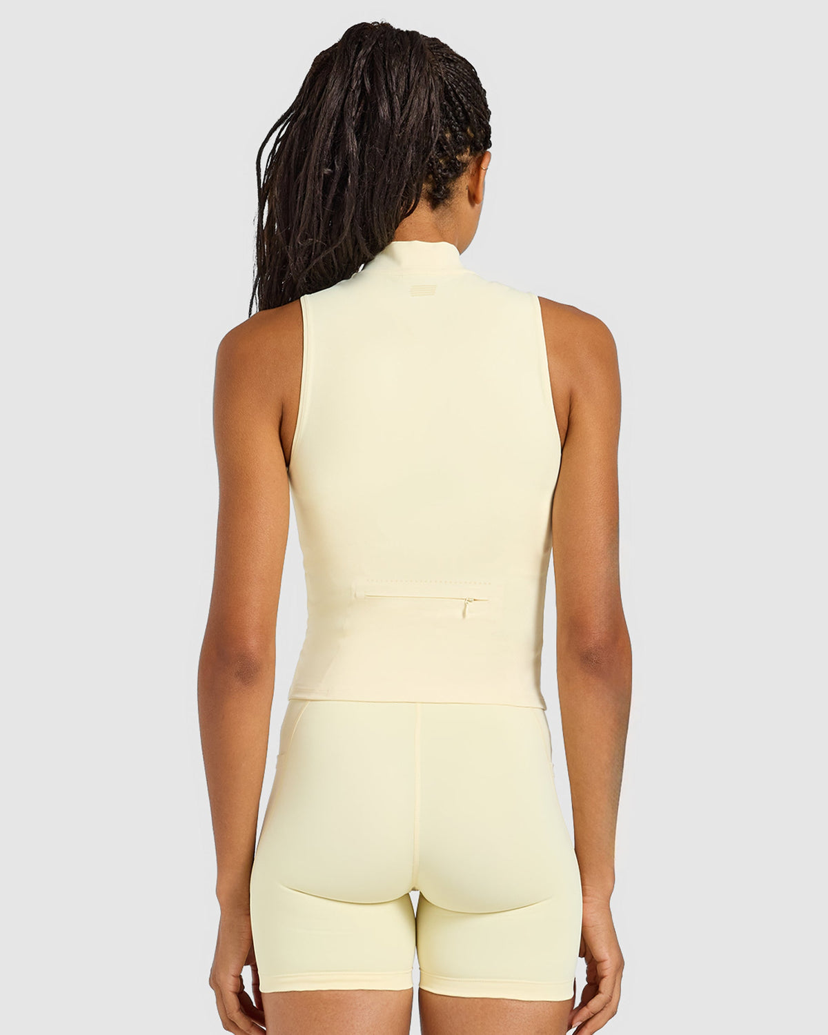 Run Sleeveless Zip Up Jacket - Butter Yellow
