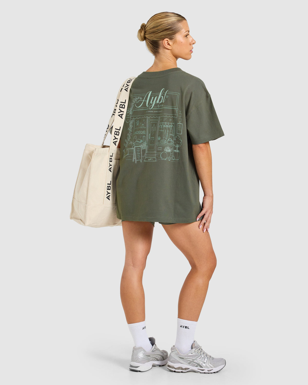 AYBL Gym Oversized T Shirt - Muted Khaki