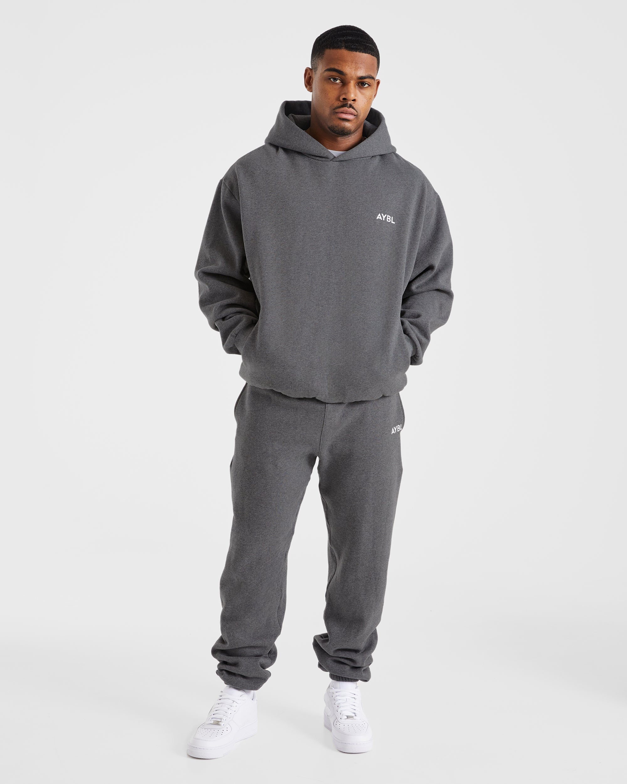 Essential Oversized Hoodie - Charcoal Marl