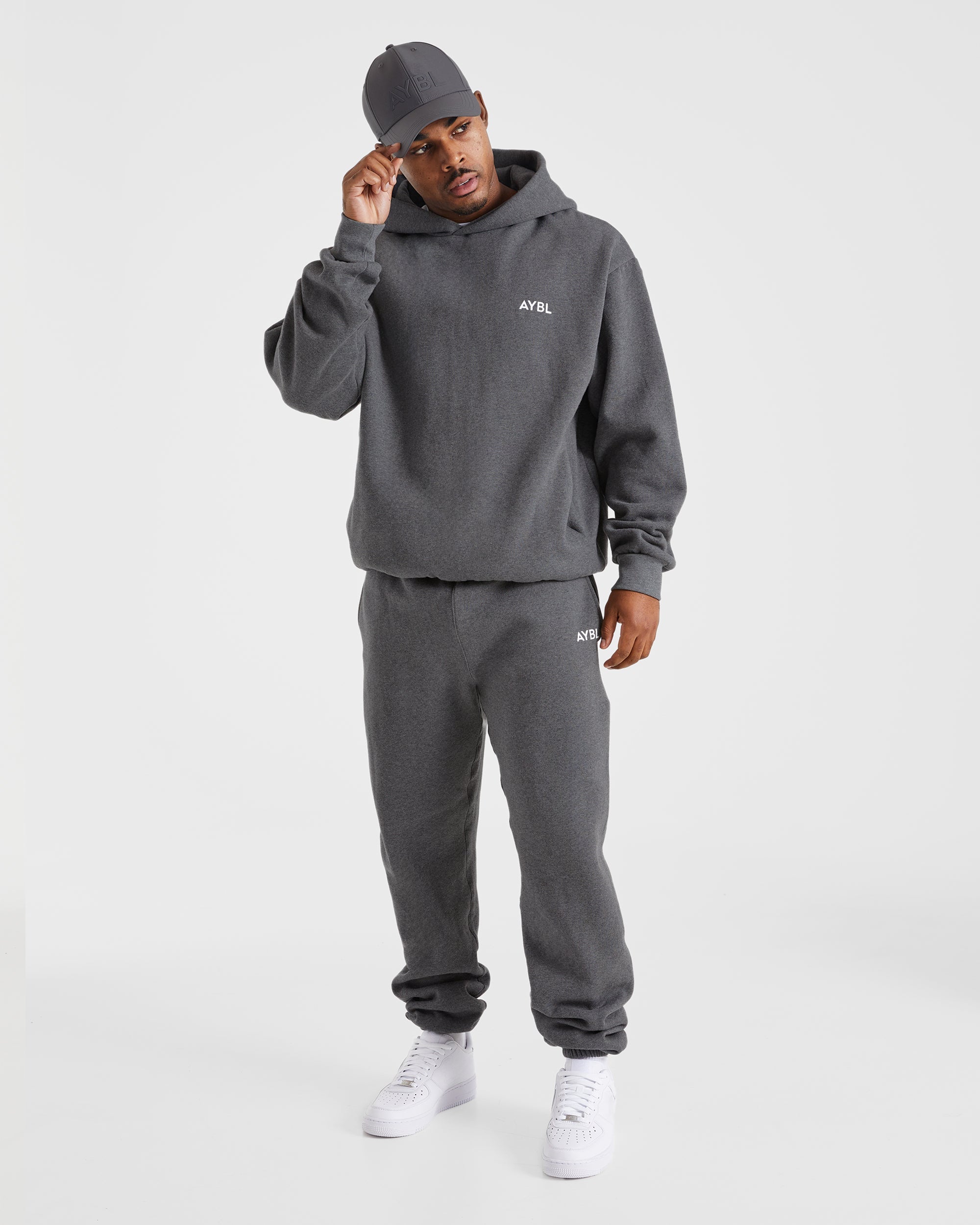 Essential Oversized Hoodie - Charcoal Marl