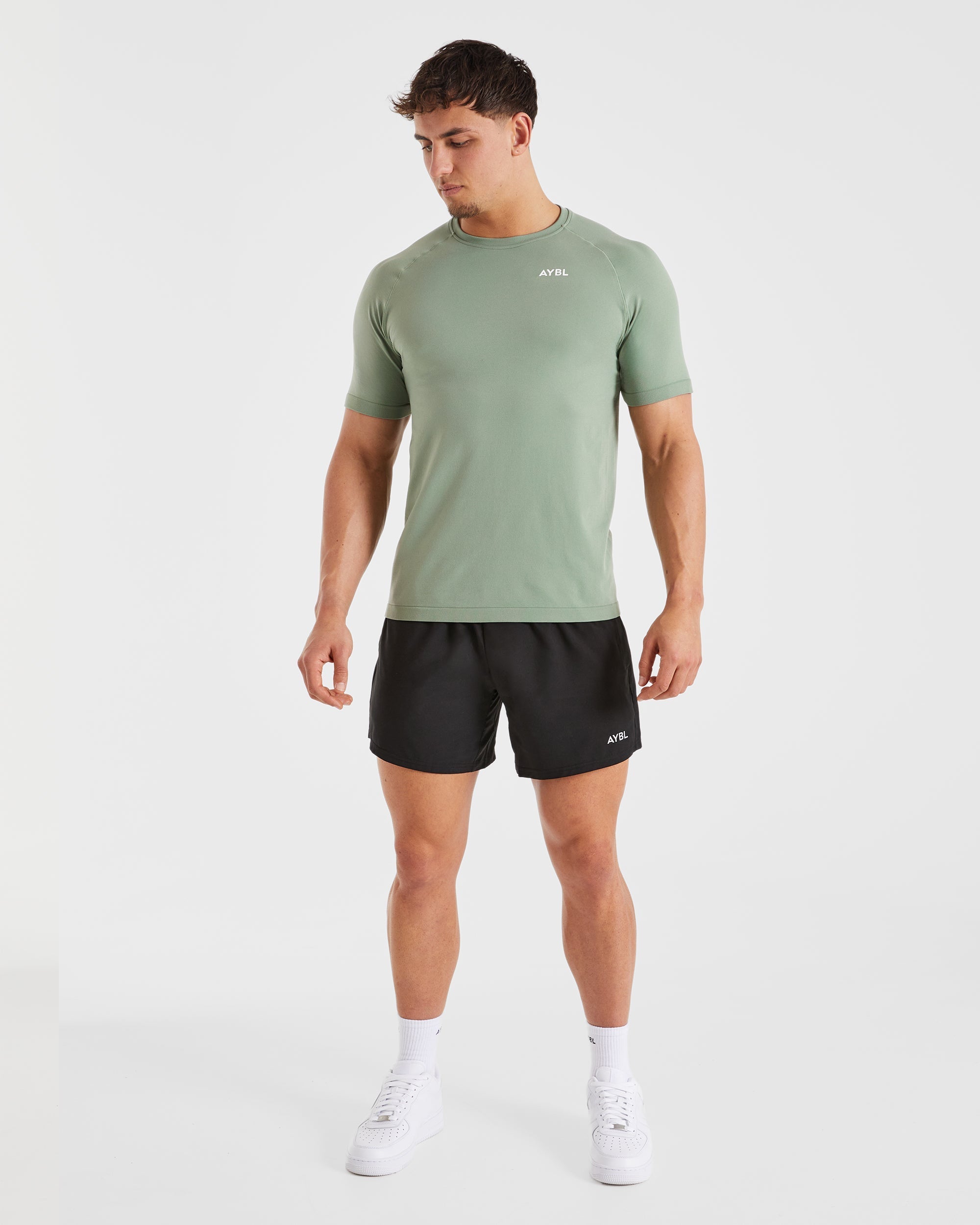 Ascend Seamless T Shirt - Olive Green