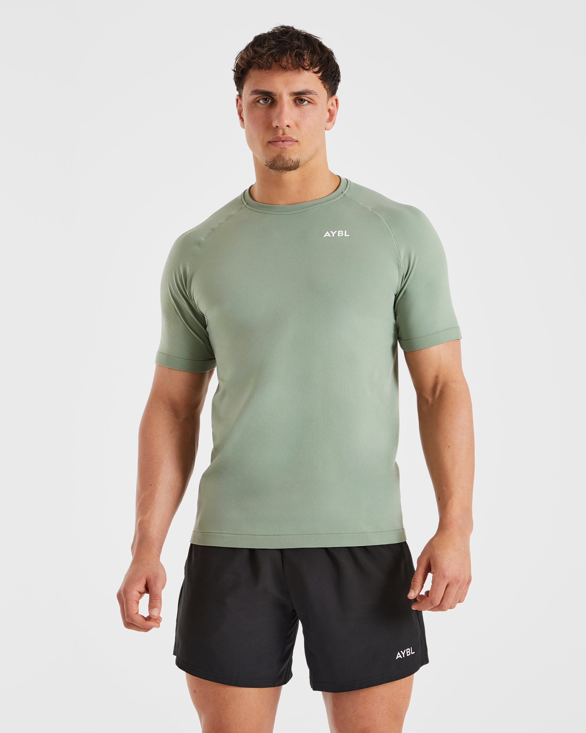 Ascend Seamless T Shirt - Olive Green