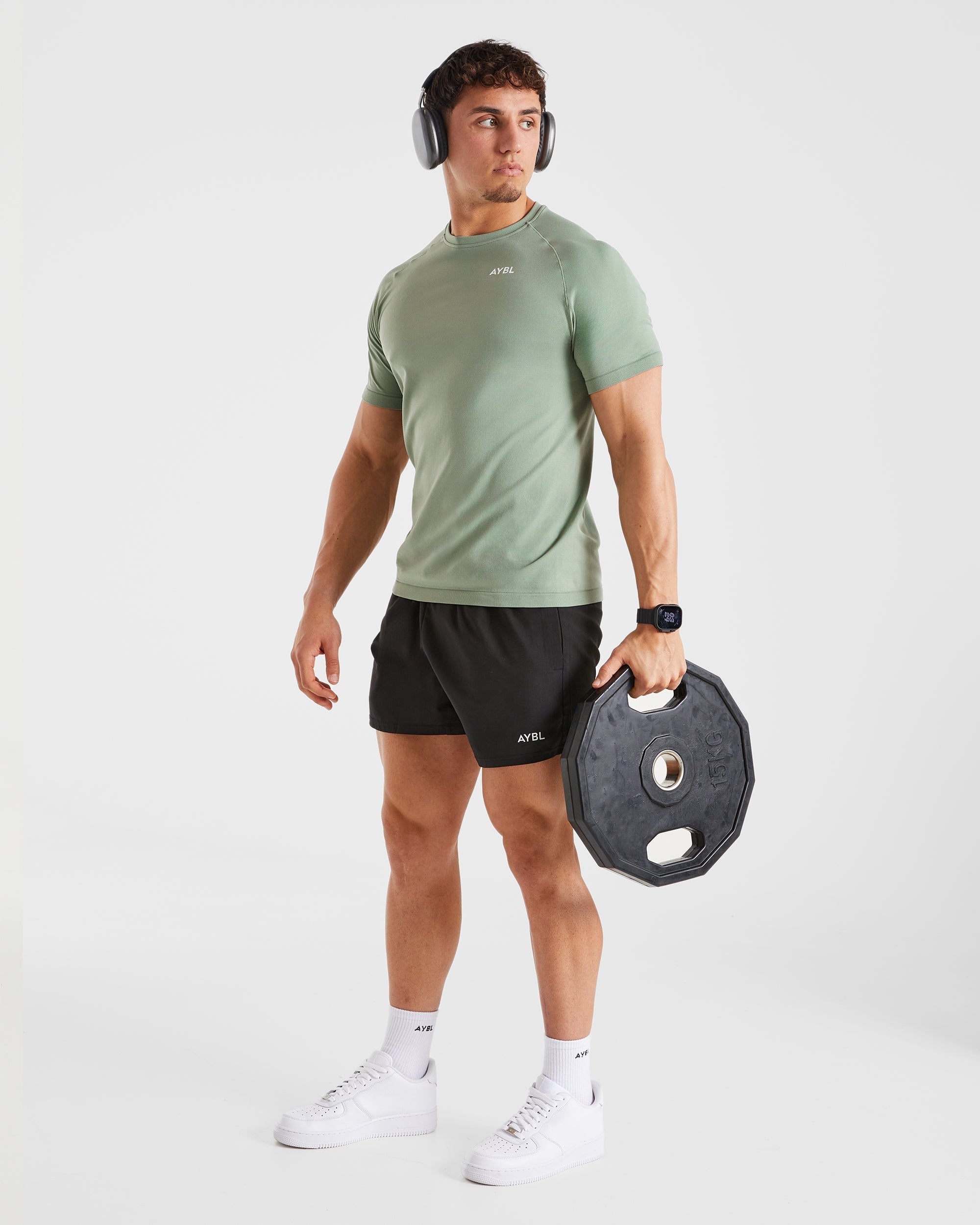 Ascend Seamless T Shirt - Olive Green