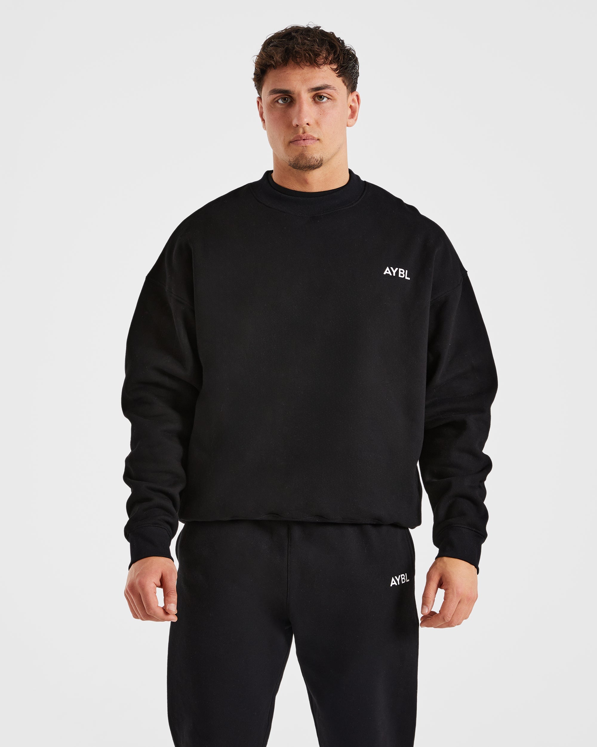 Essential Oversize-Pullover – Schwarz