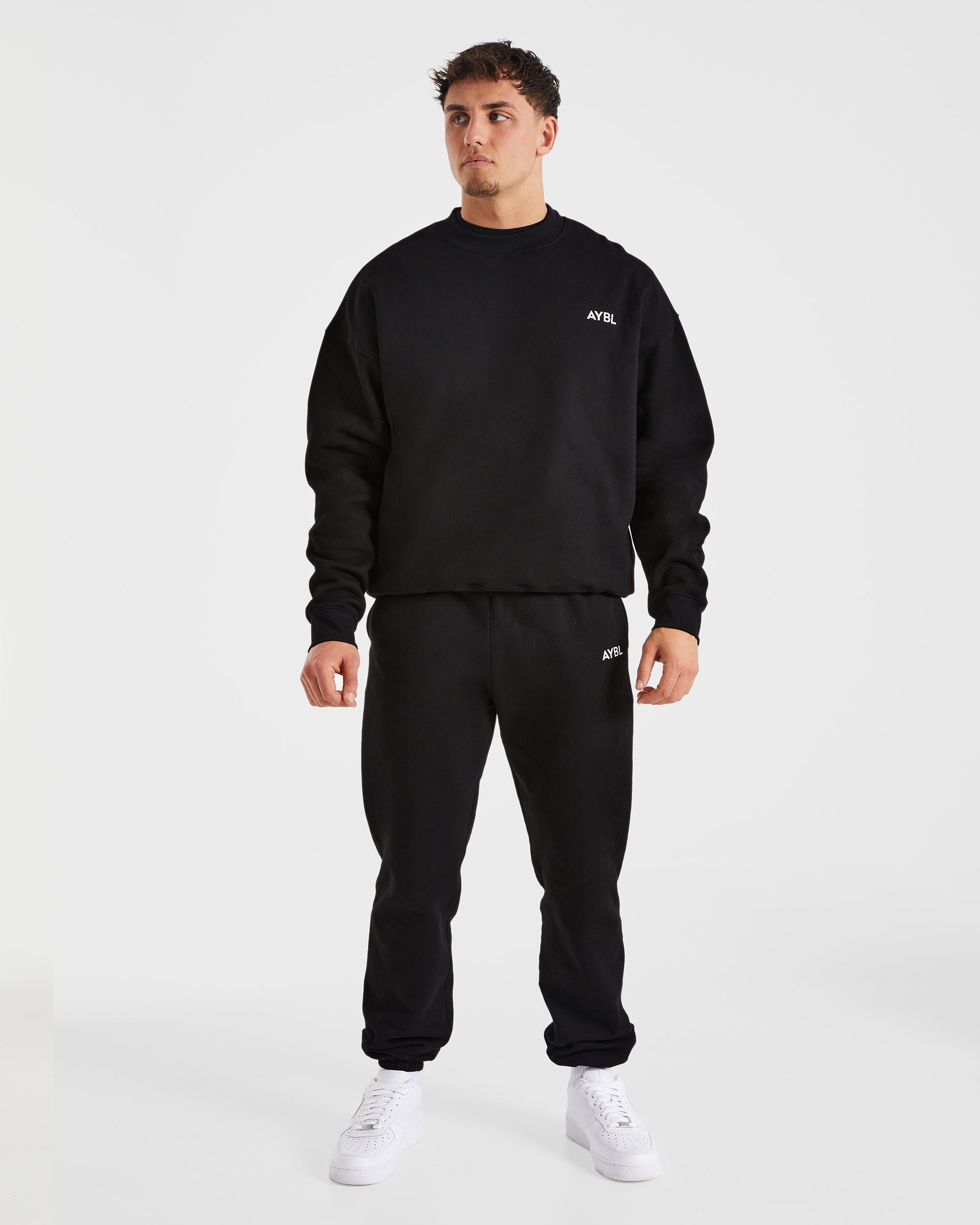 Essential Oversize-Pullover – Schwarz