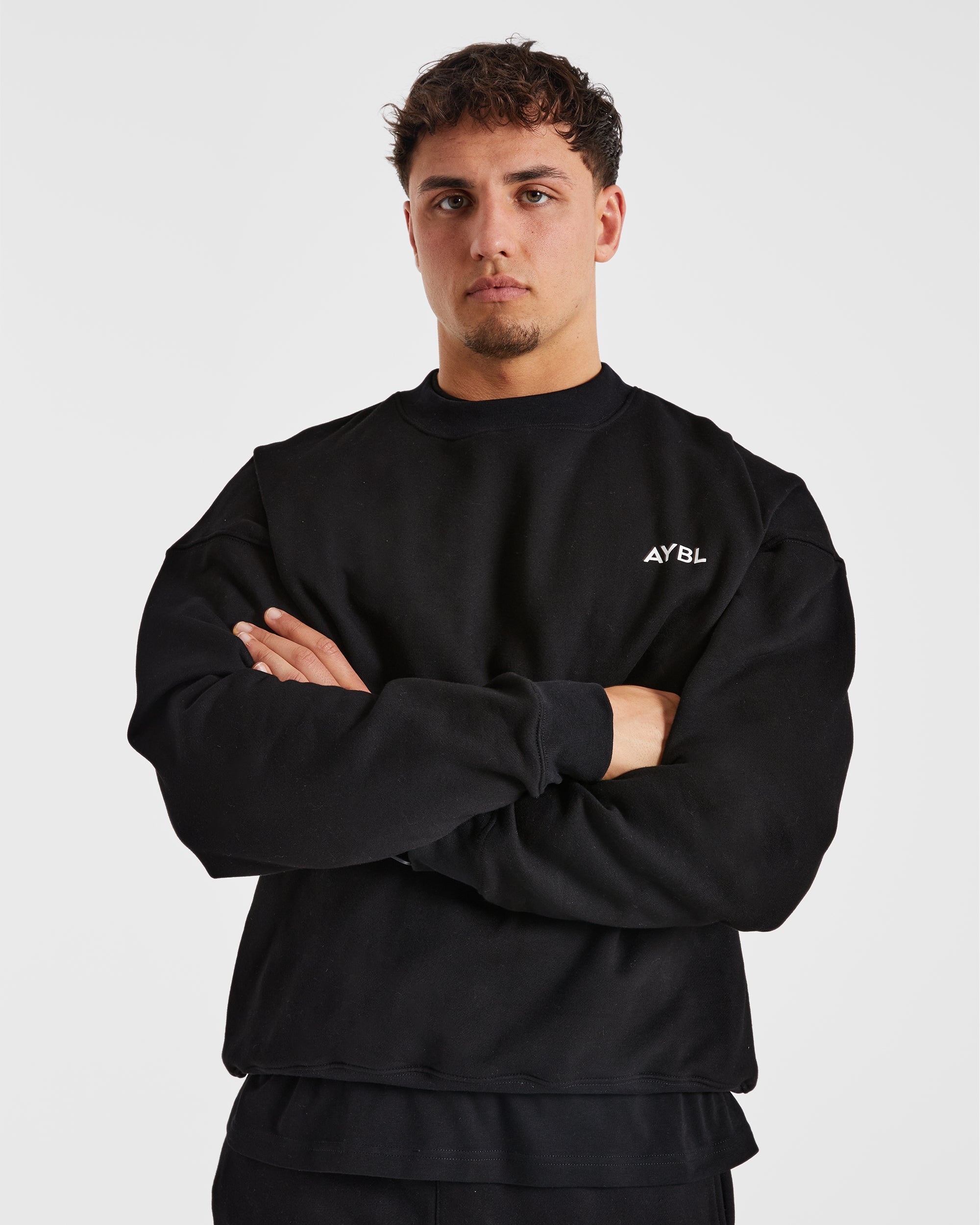 Essential Oversize-Pullover – Schwarz