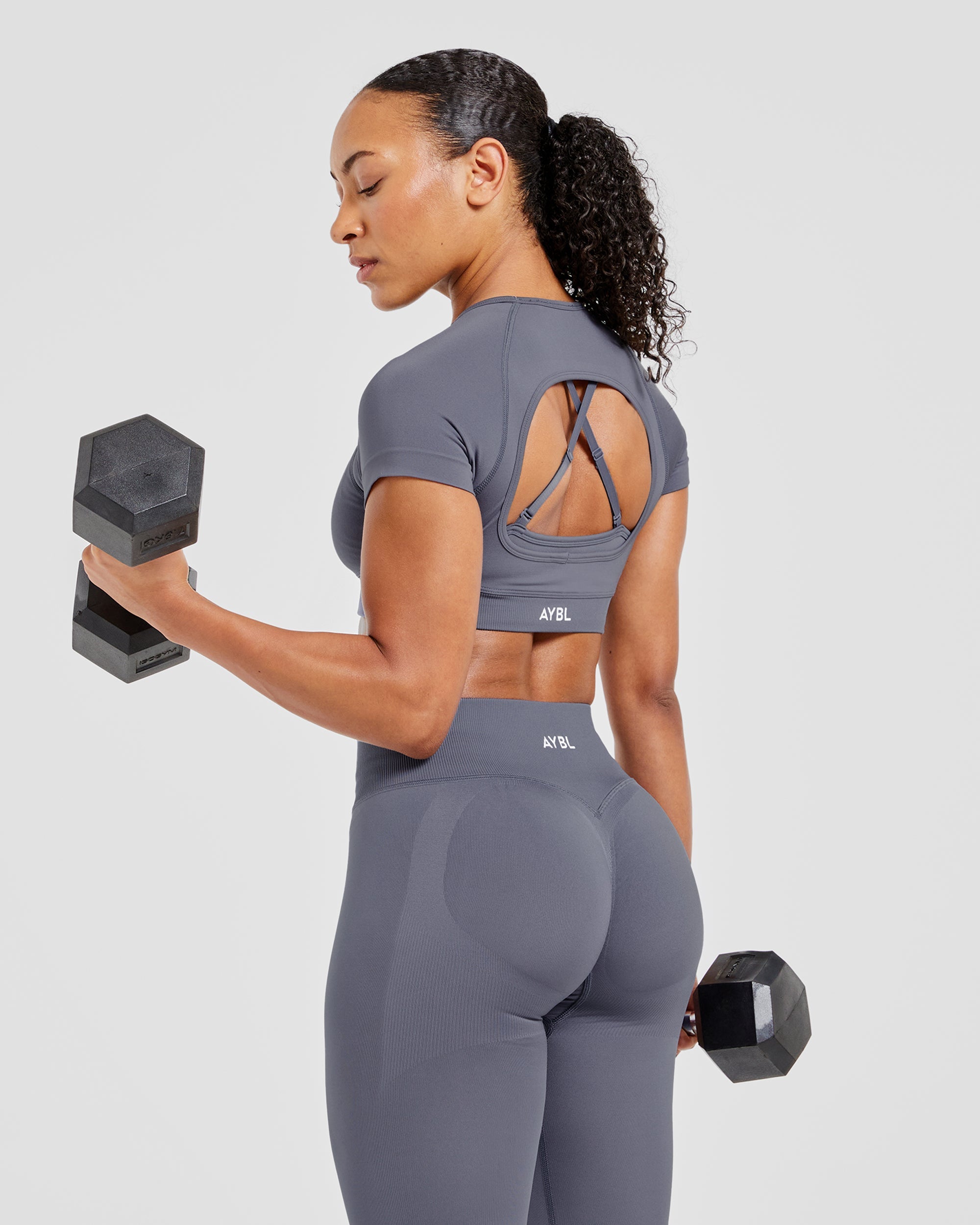 Adapt Seamless Crop Top - Slate