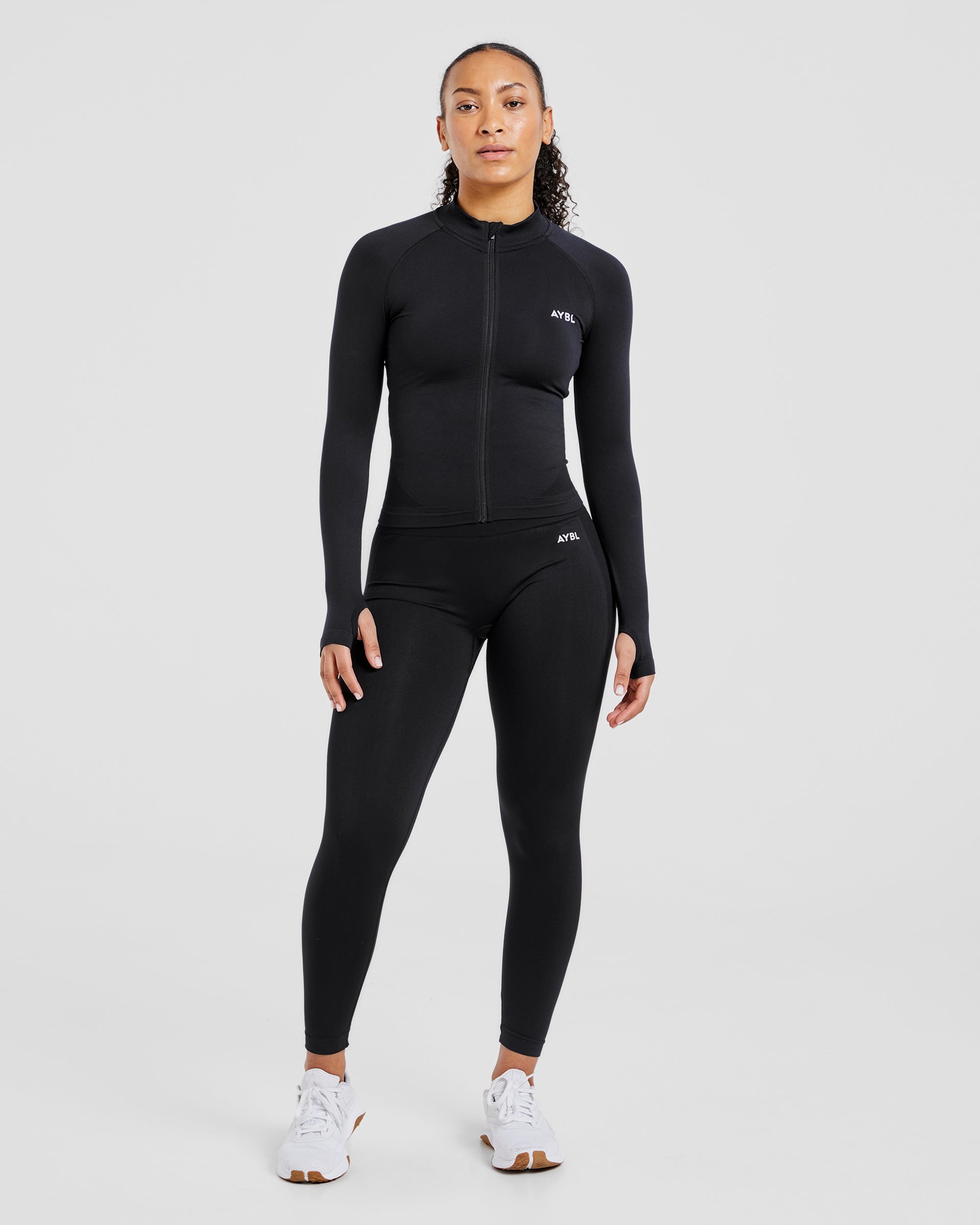 Empower Seamless Full Zip Jacket - Black