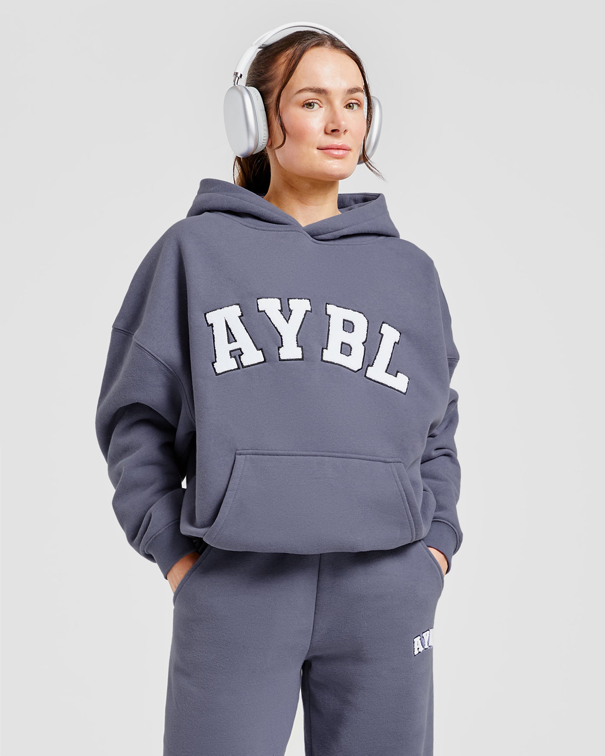 Varsity Oversized Hoodie - Slate