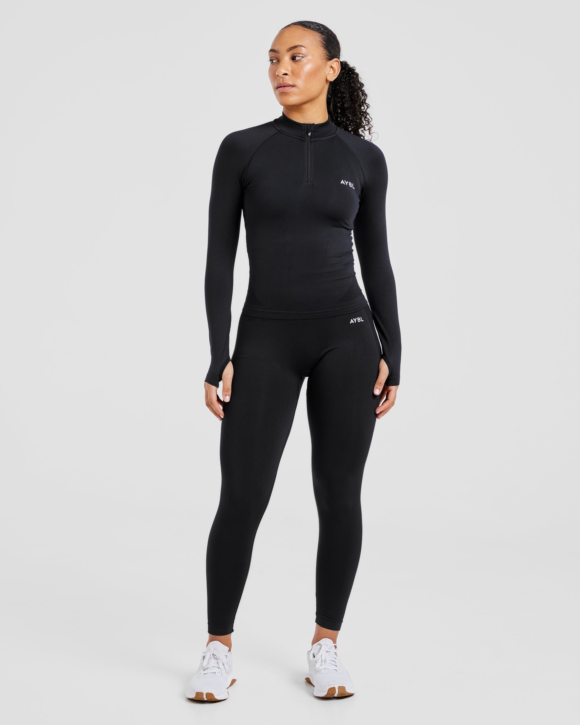 Empower Seamless 1/2 Zip Jacket - Black