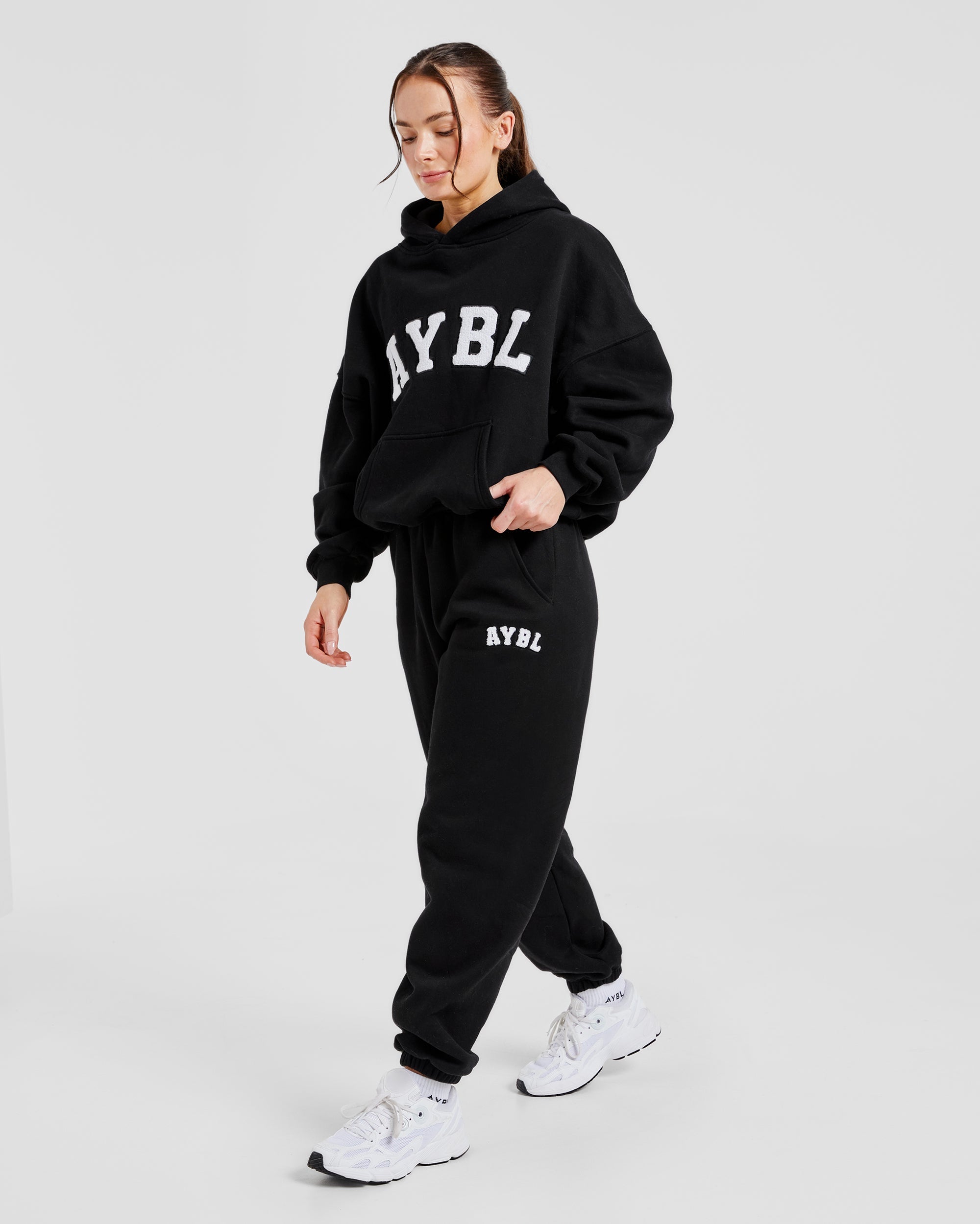 Varsity Oversized Hoodie - Black