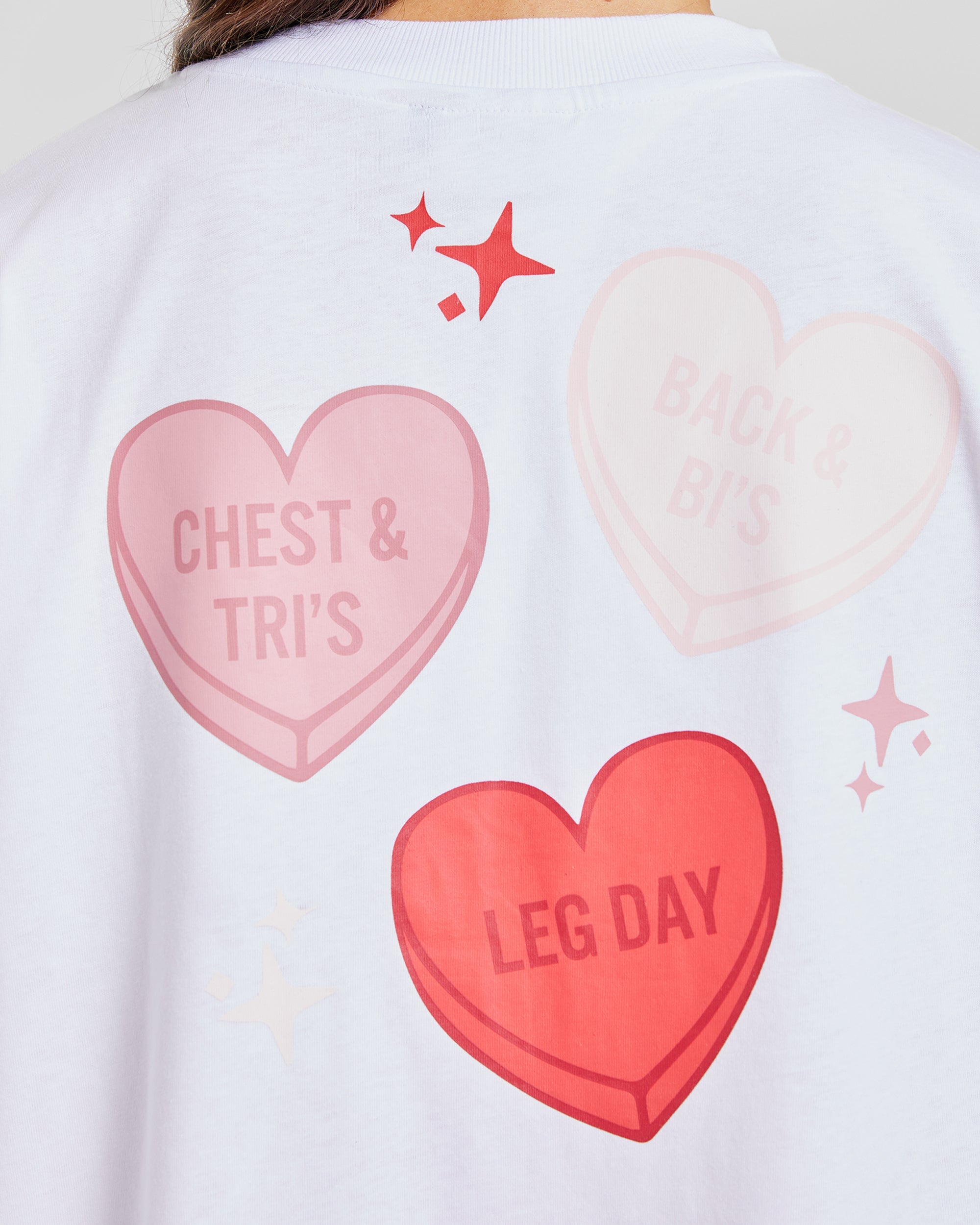 Love Hearts Oversized T Shirt - White