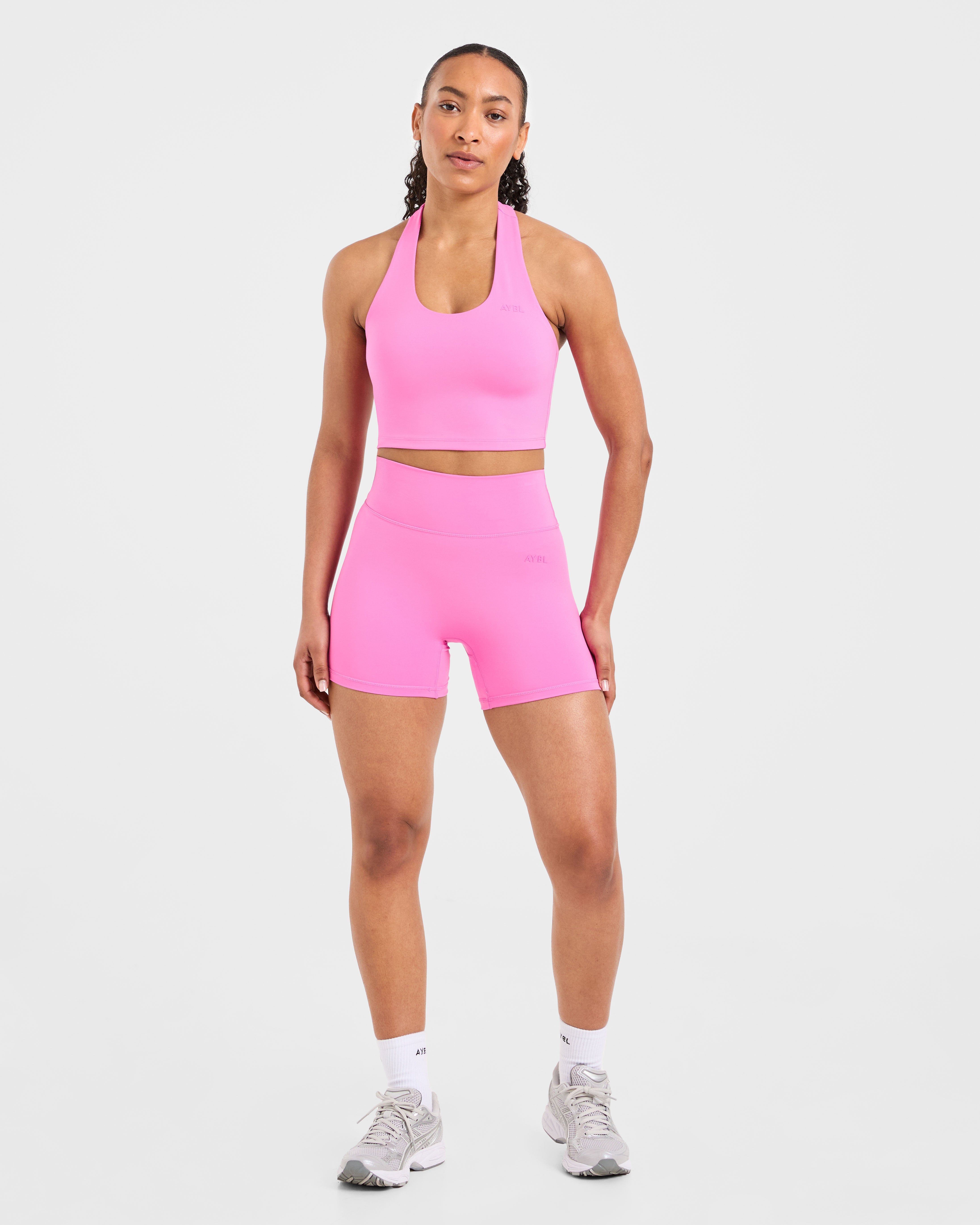 Staple Halterneck Crop Top - Summer Pink