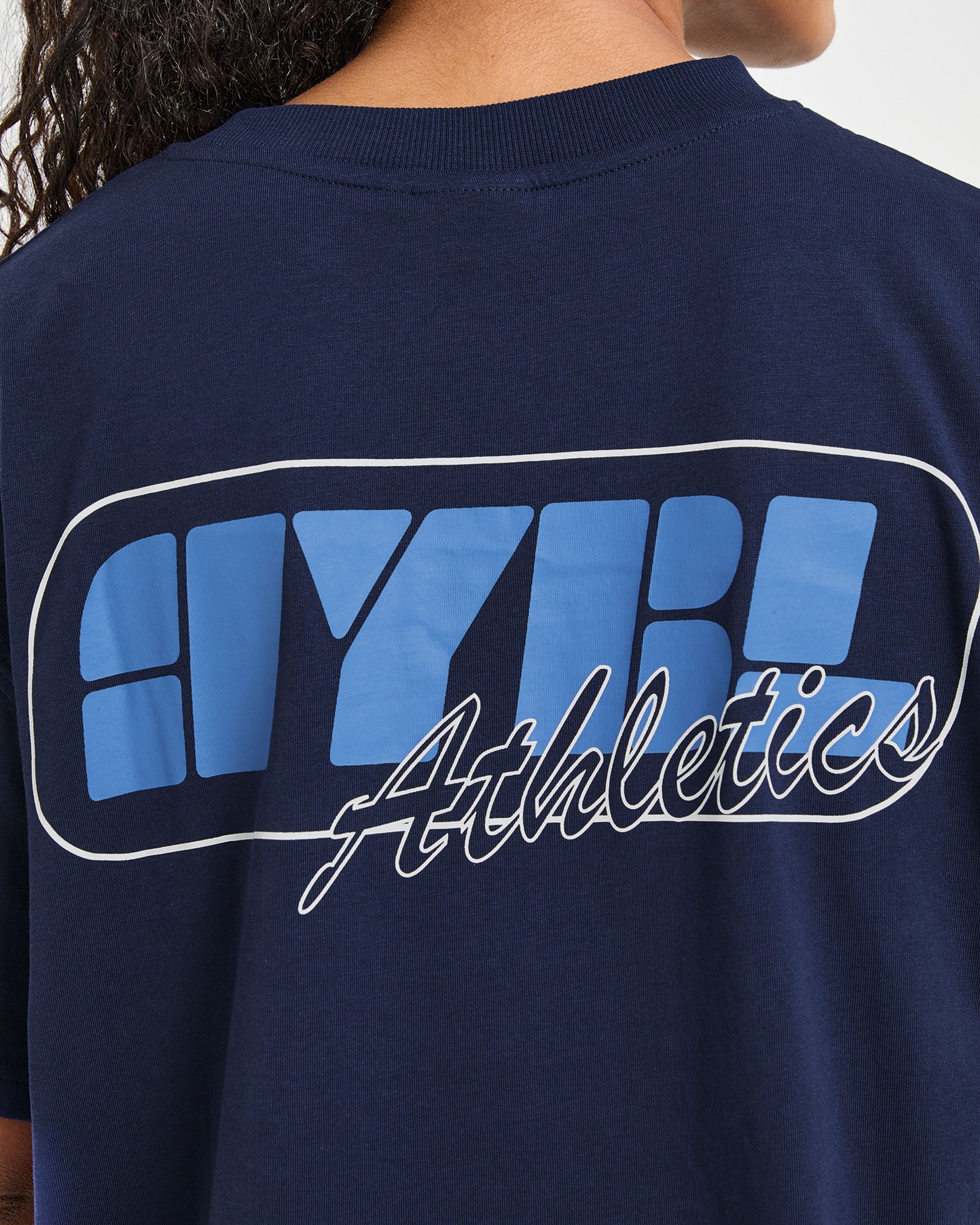 Athletics Retro Oversized T Shirt  - Navy