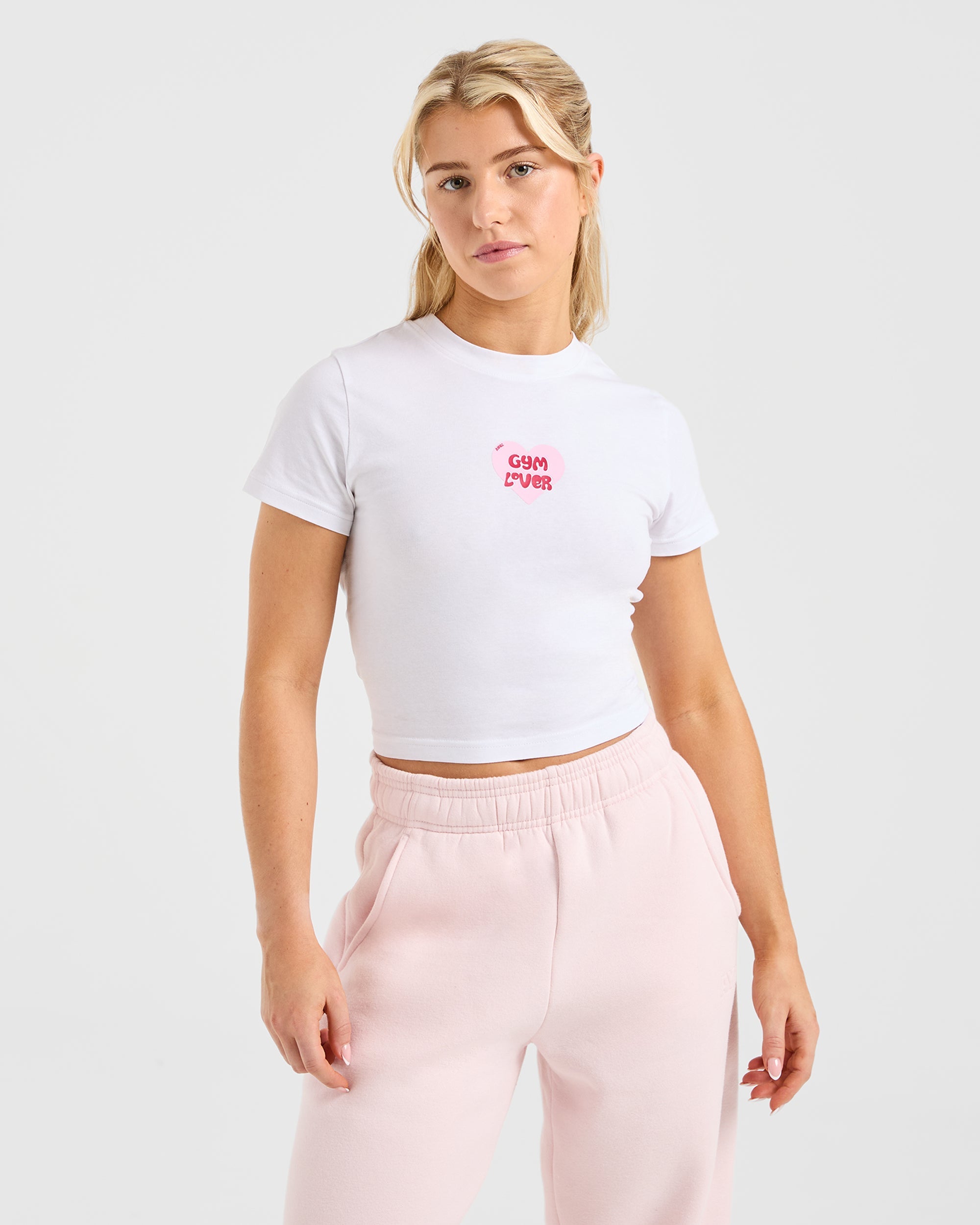 Gym Lover Baby Tee - White