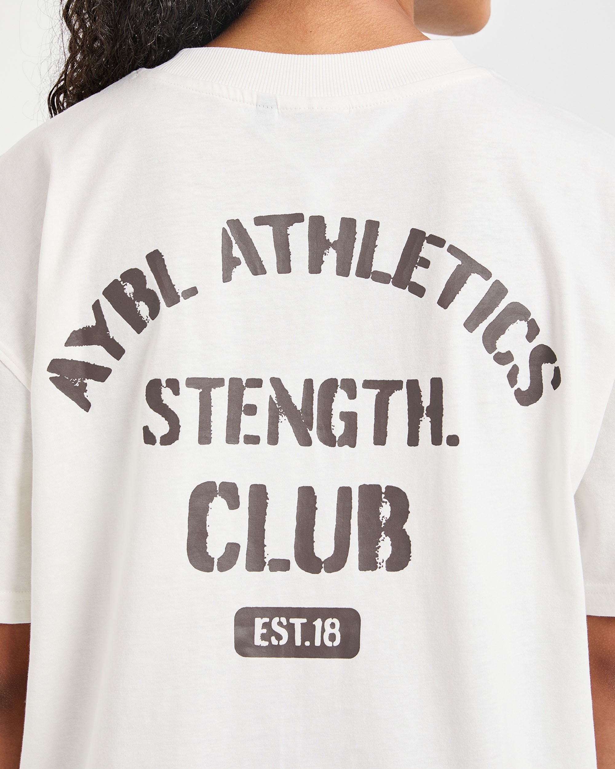 Athletics Strength Club Oversized T Shirt - Off White/Brown