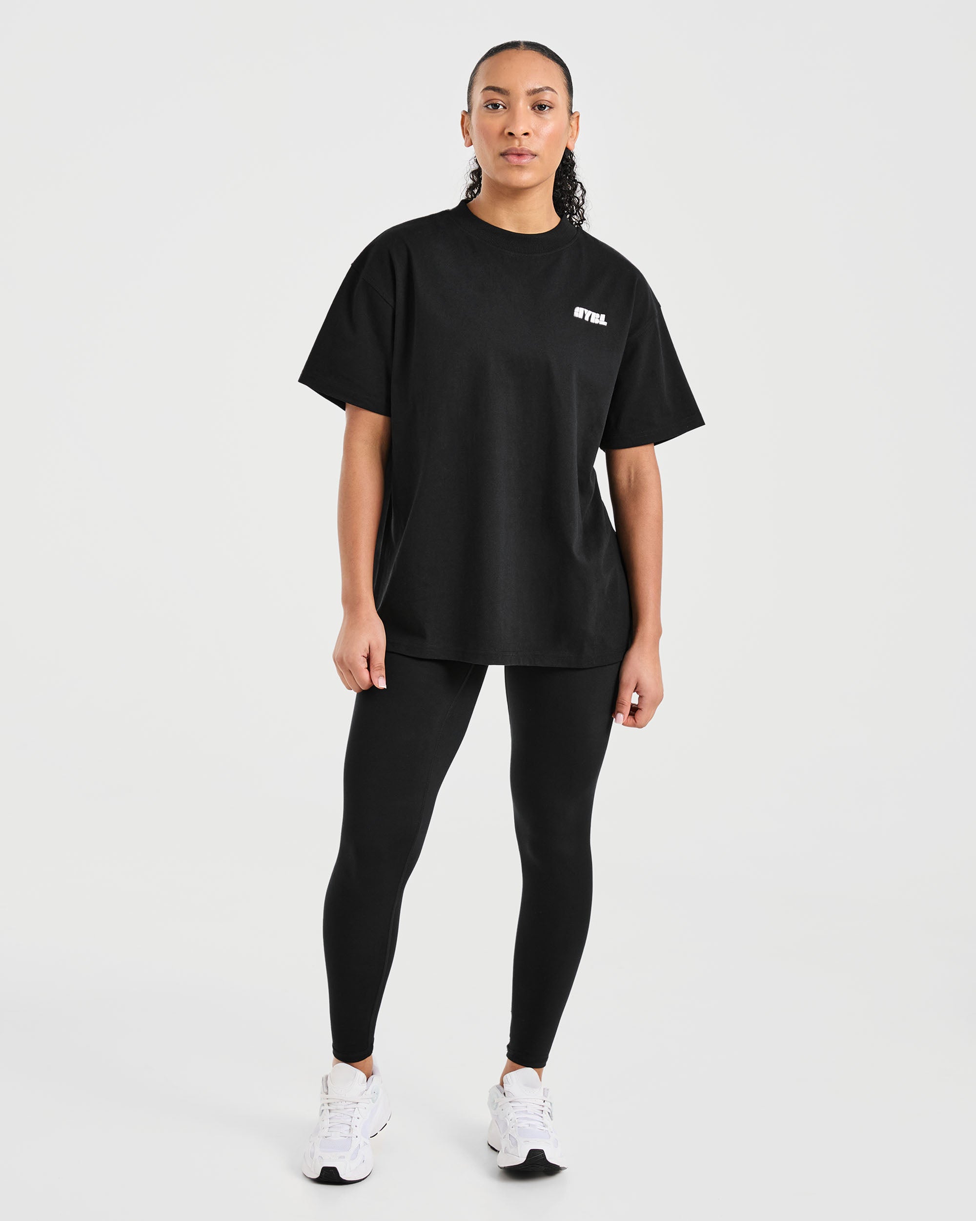 Athletics Retro Oversized T Shirt  - Black