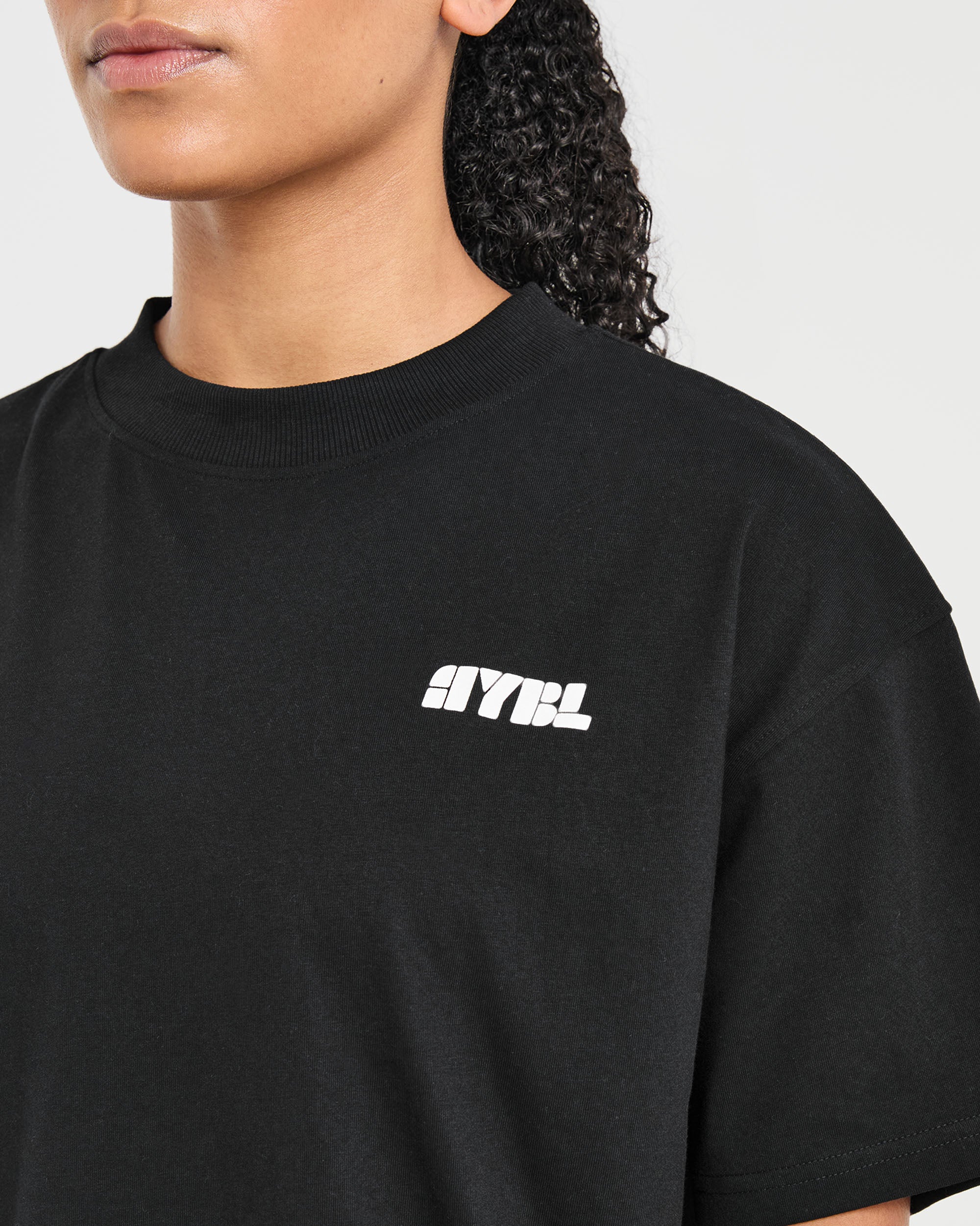 Athletics Retro Oversized T Shirt  - Black